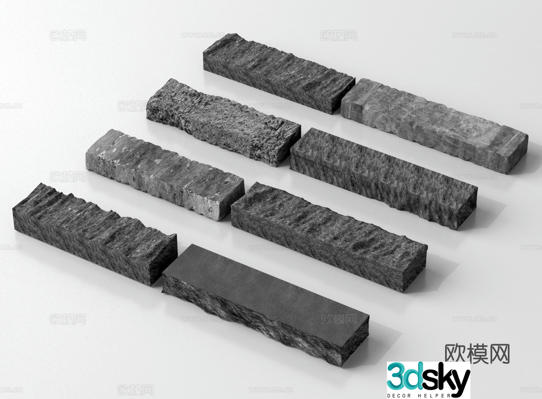 Landscape stone block stone stone stool stone stone 3d model