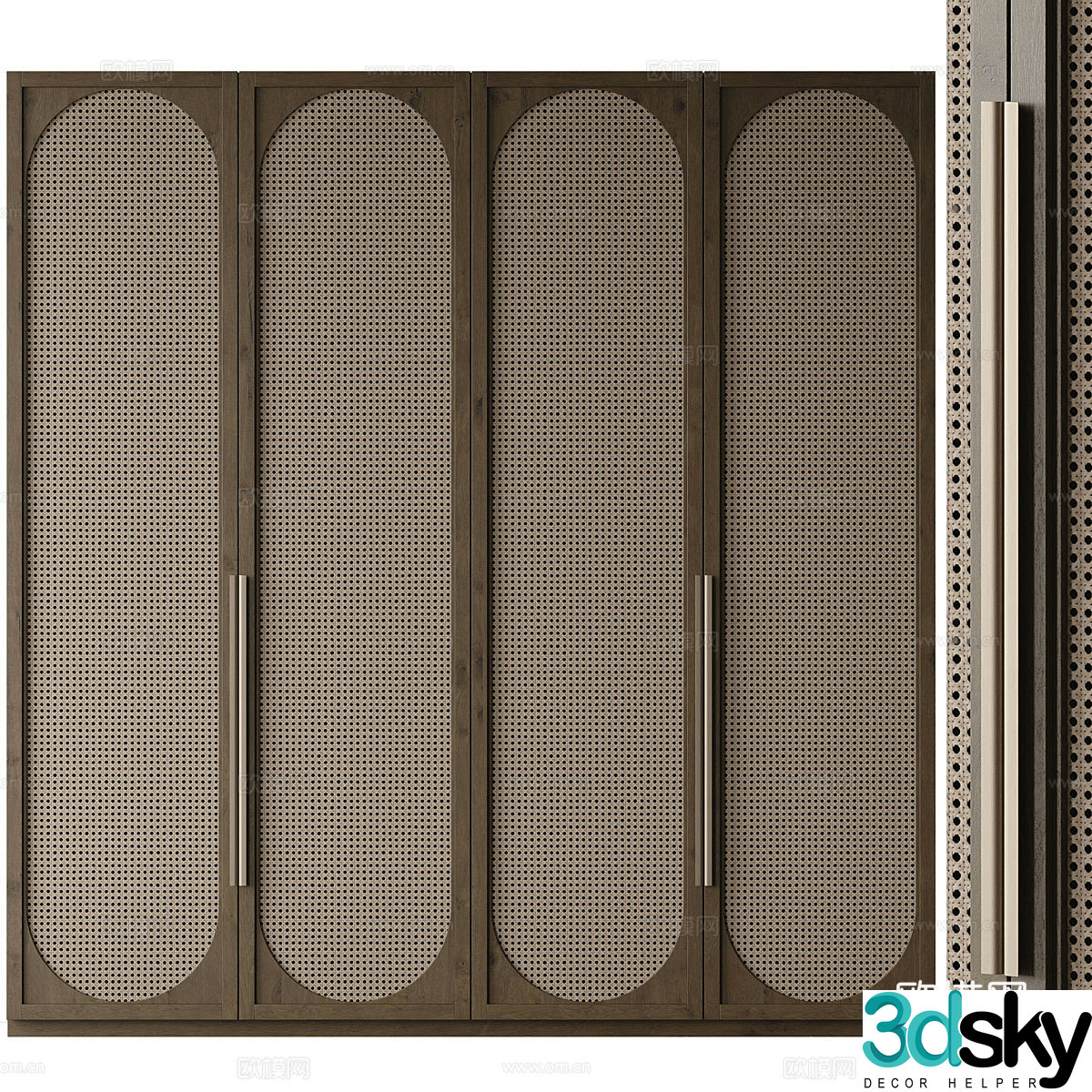 New Chinese style wasaki woven door wardrobe 3D model