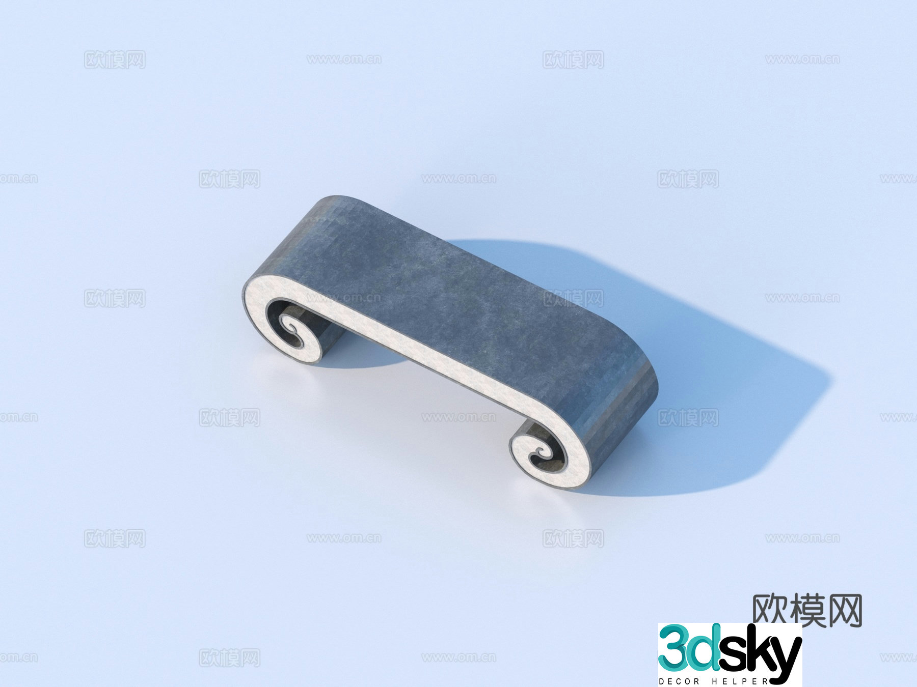 Stone bench 3d model