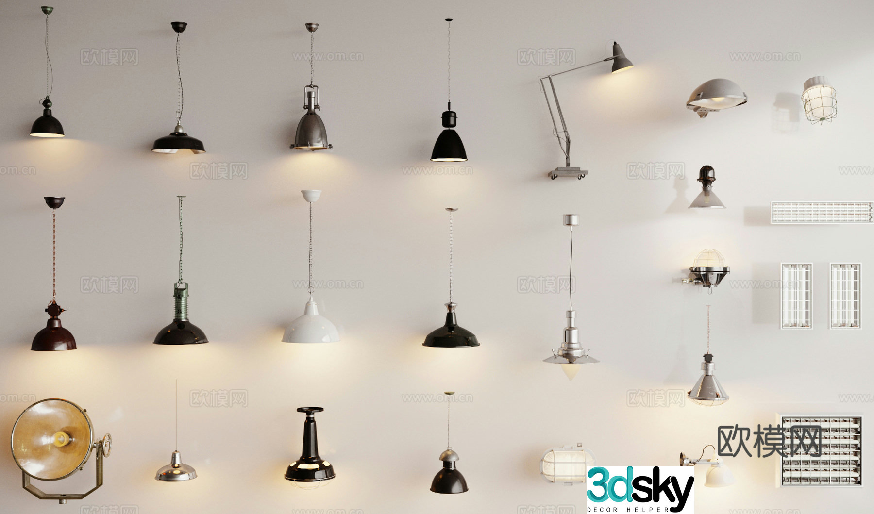Industrial retro chandeliers nostalgic wall lamps restaurant chandeliers barbecue shop chandeliers metal chandeliers lamps 3d model