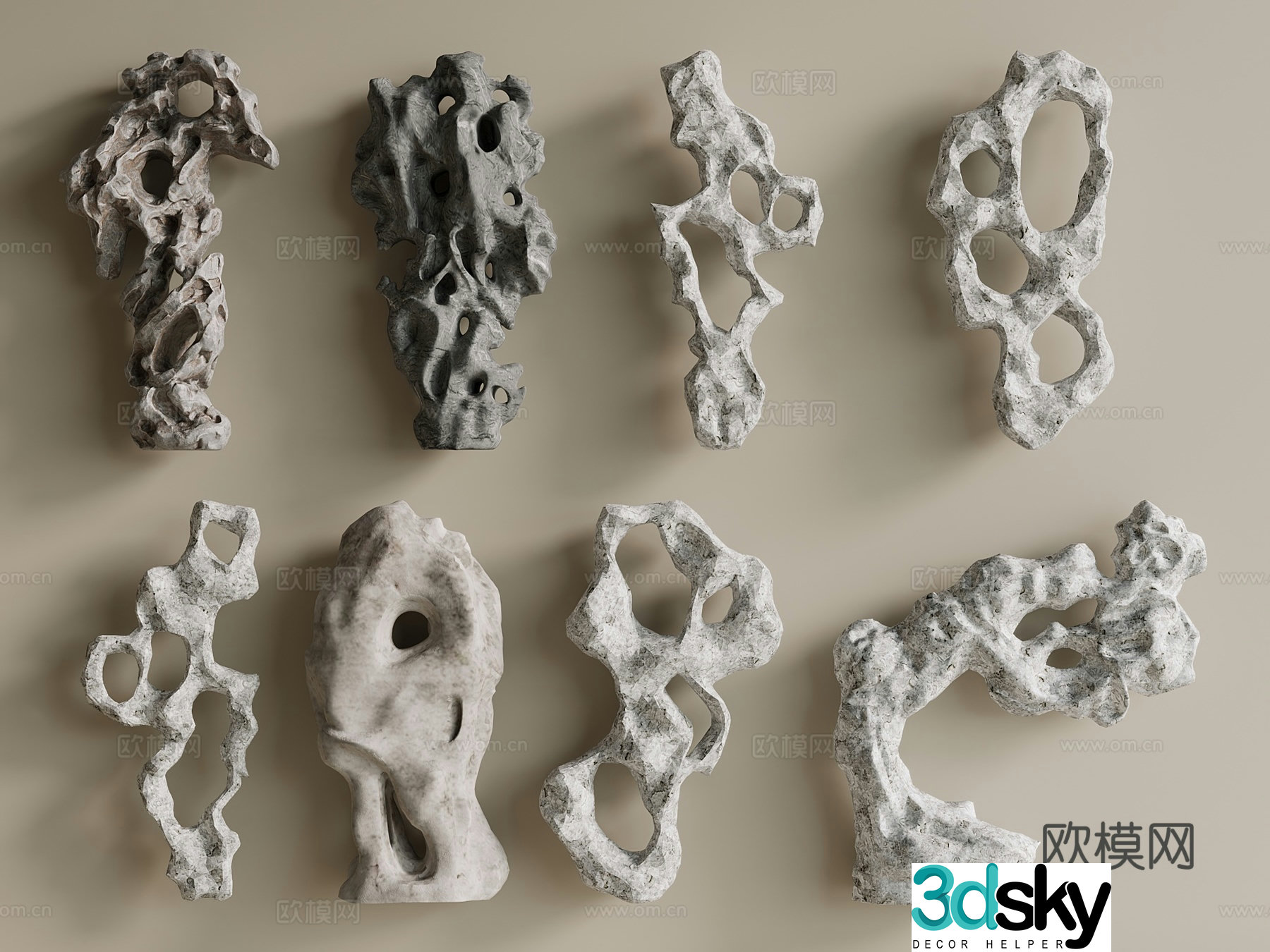 New Chinese style modern stone stone modeling stone sculpture stone 3d model