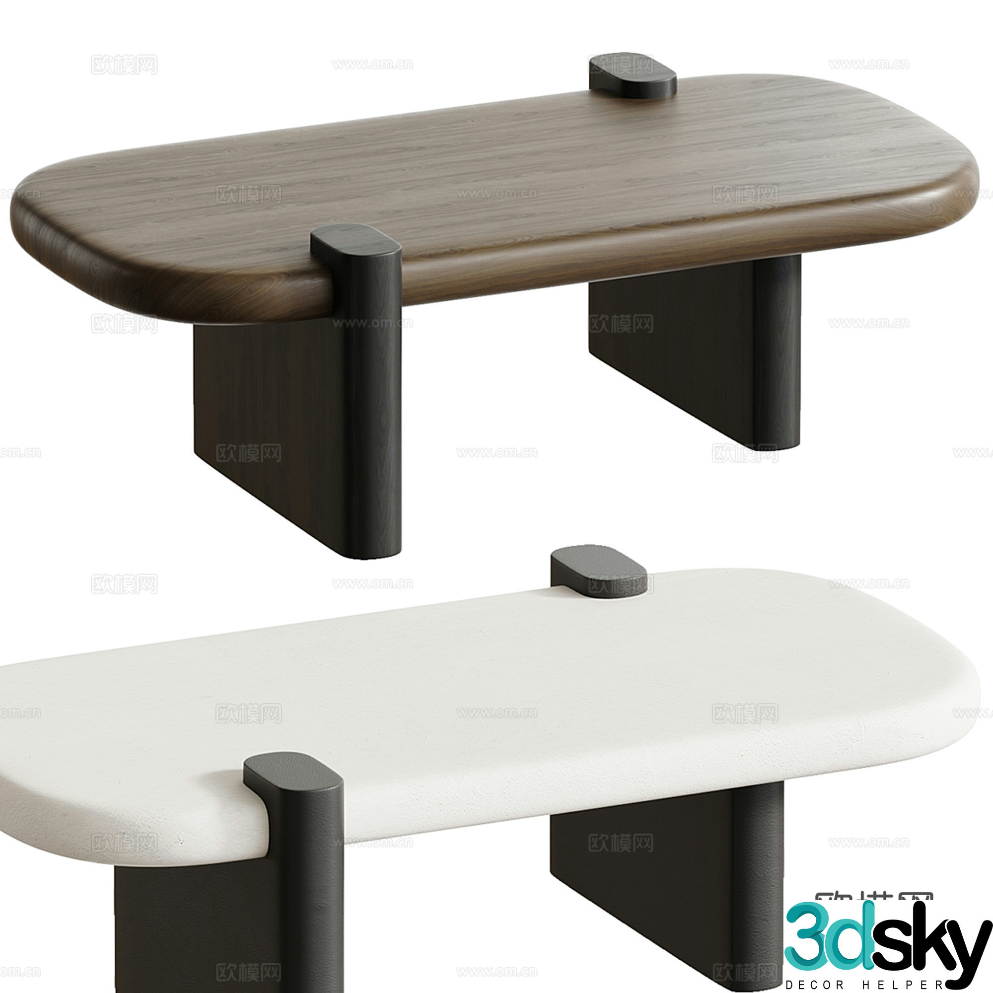 Middle-aged style coffee table 3D model