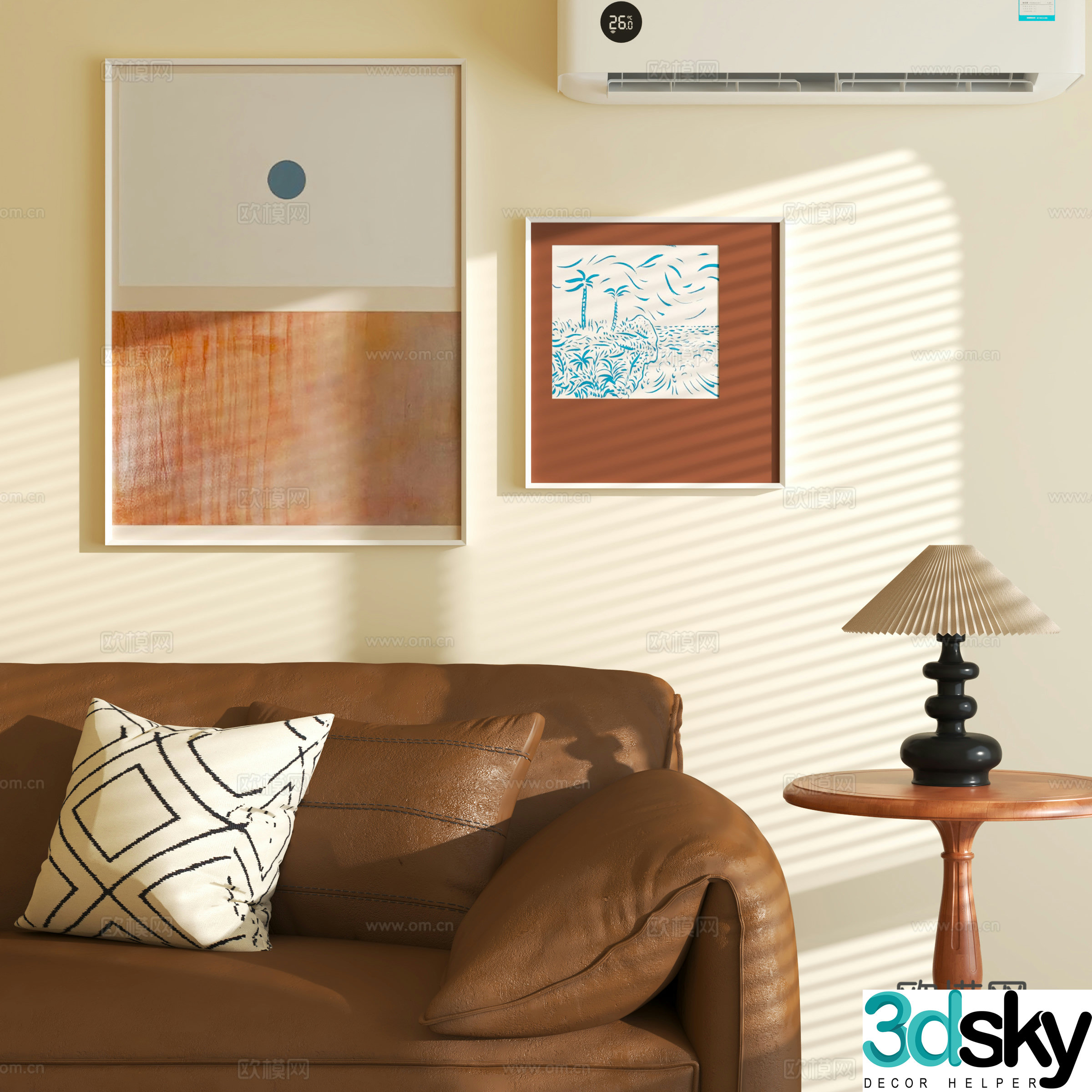 Modern landscape oil painting combination 3D model