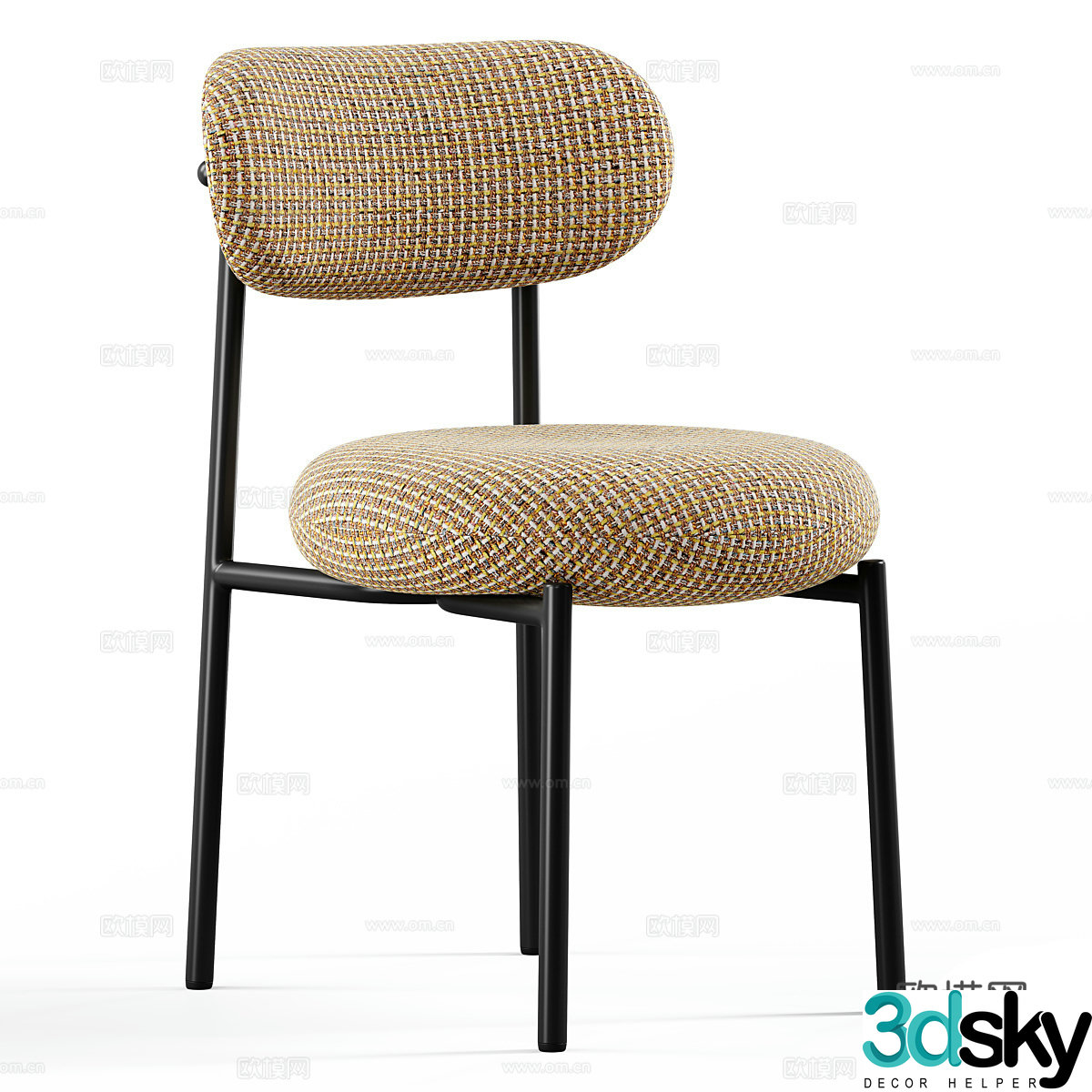 Modern Italian stainless steel single chair 3d model