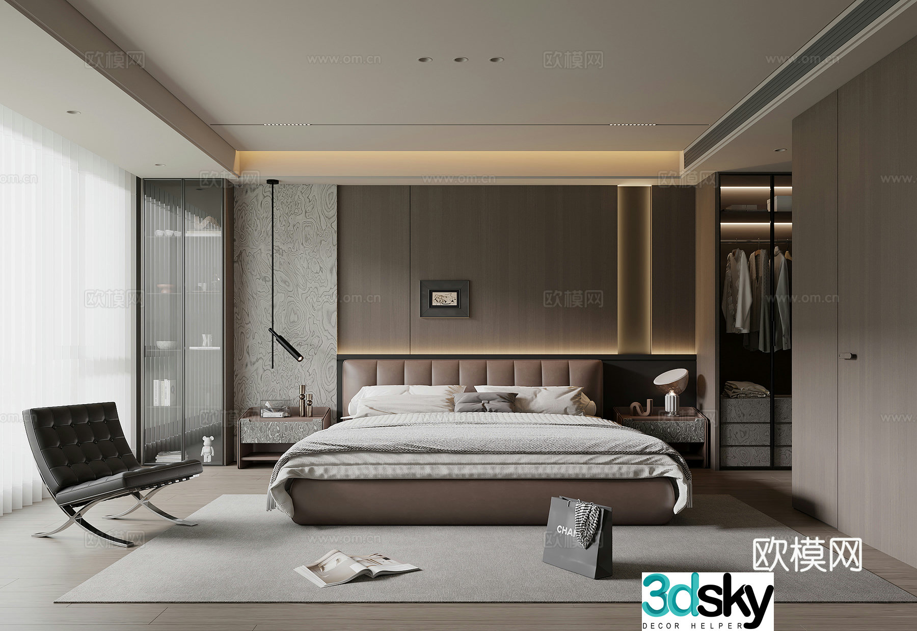 Italian bedroom master bedroom 3d model