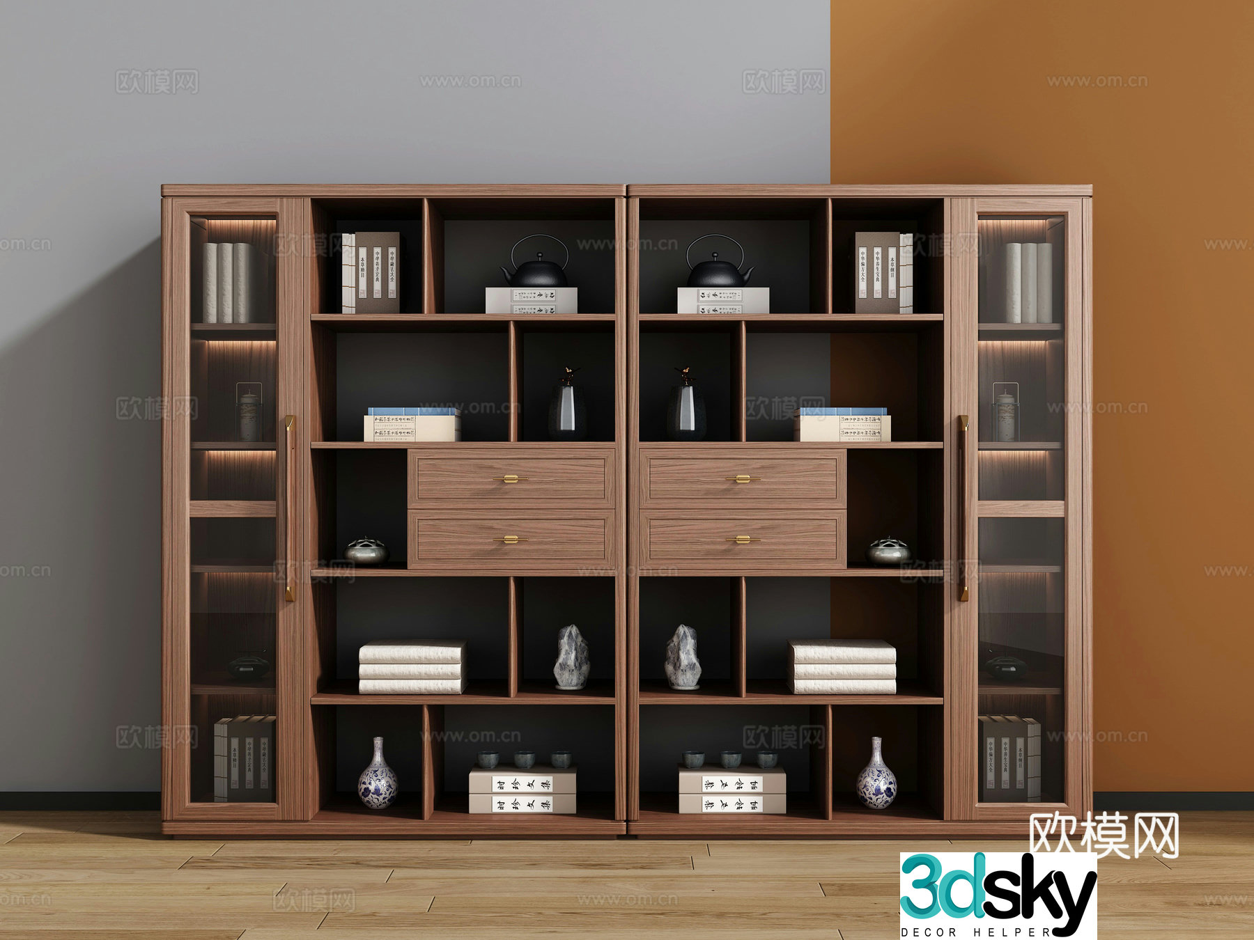 New Chinese bookcase 3D model
