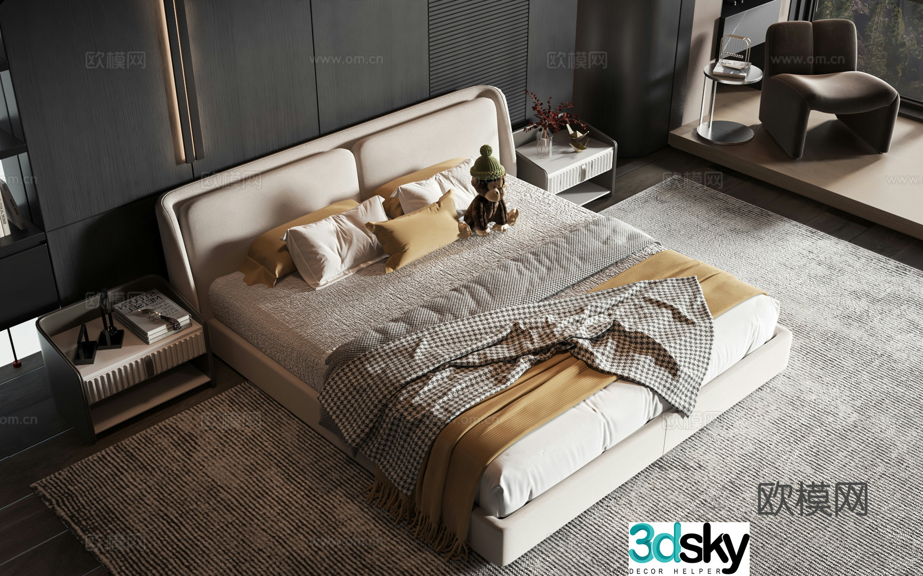 Modern style product bed 3d model