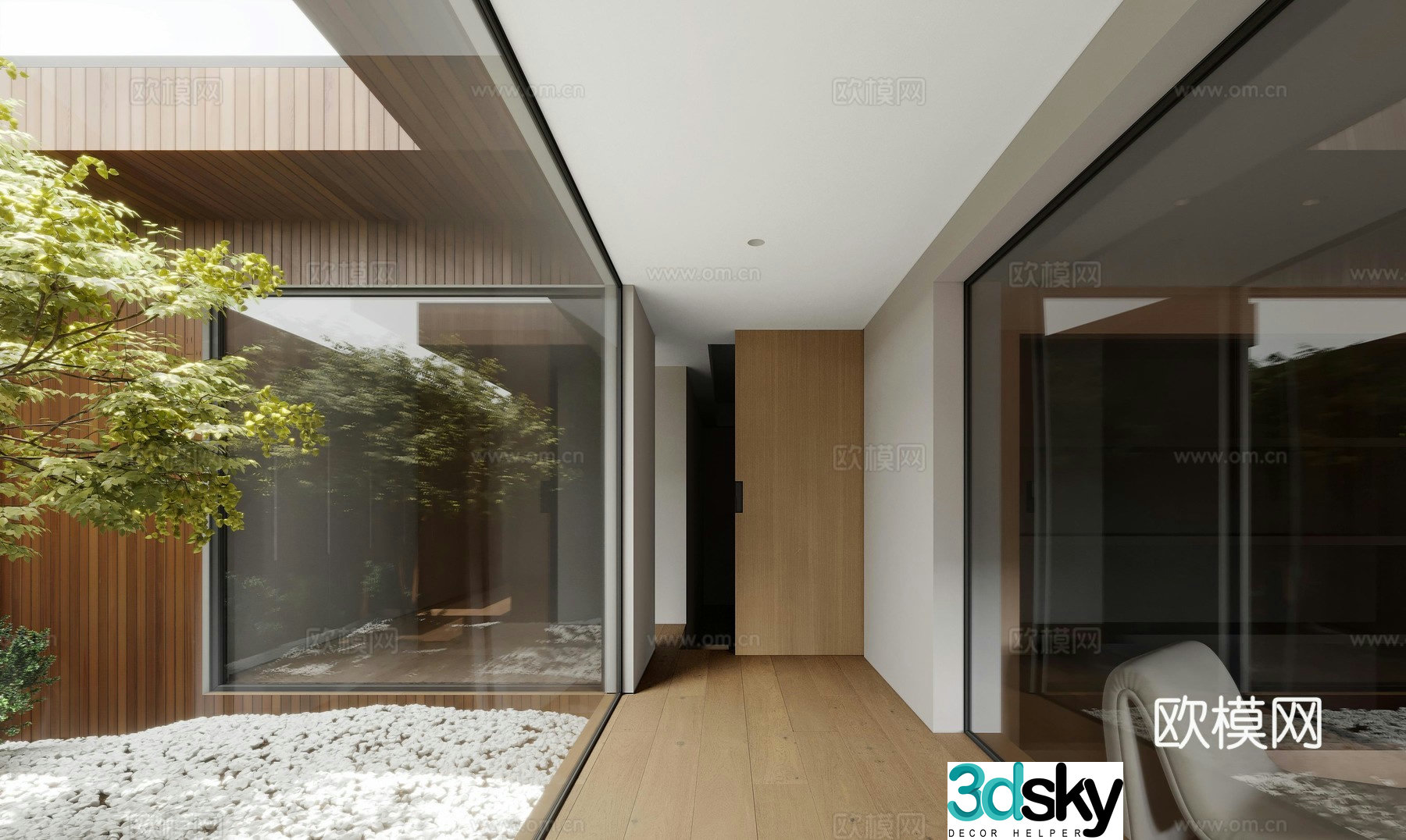 Modern interior landscape landscape patio corridor landscape 3d model