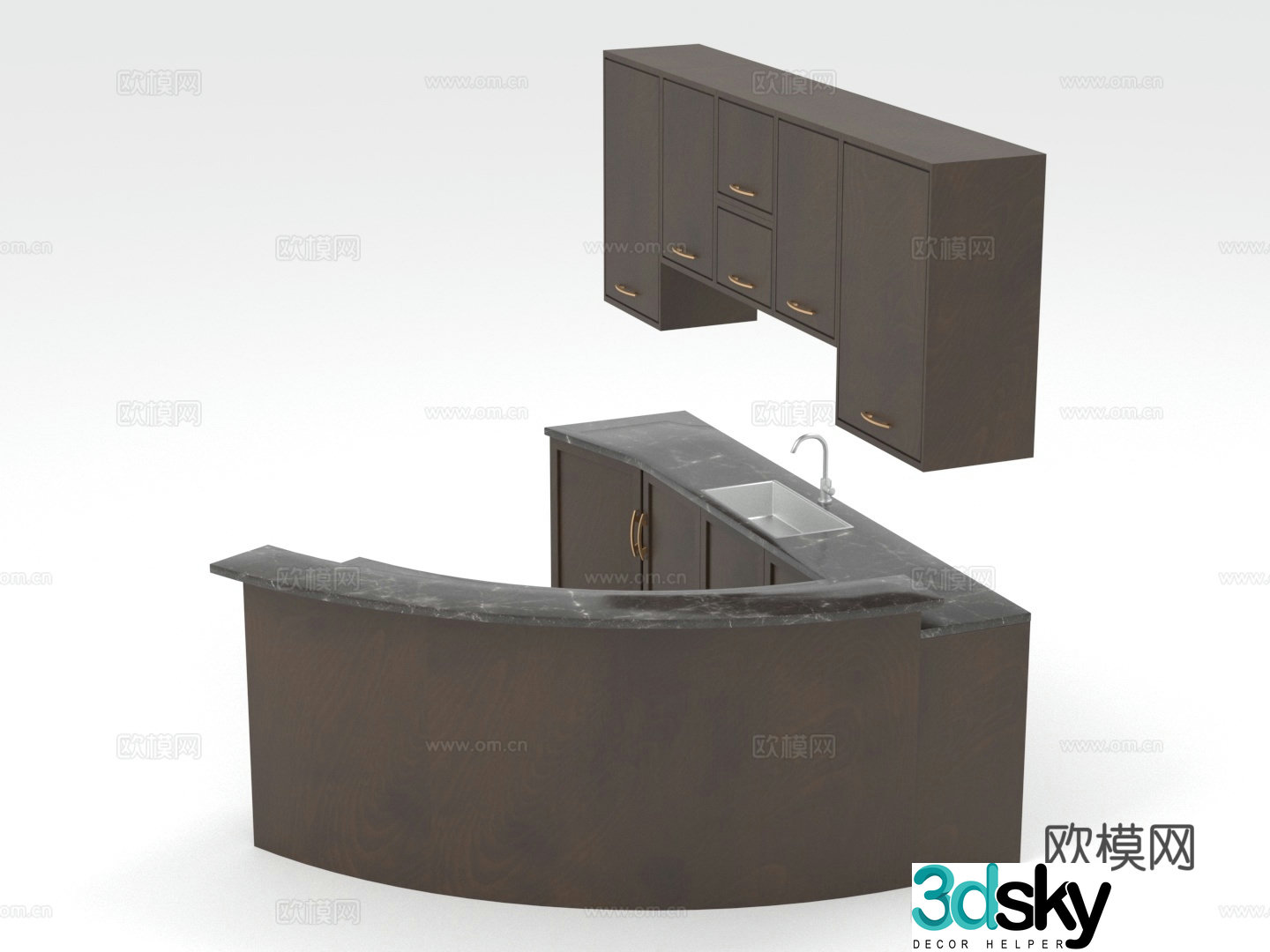 Bar counter wall cabinet sink cabinet cabinet reception desk cabinet 3d model