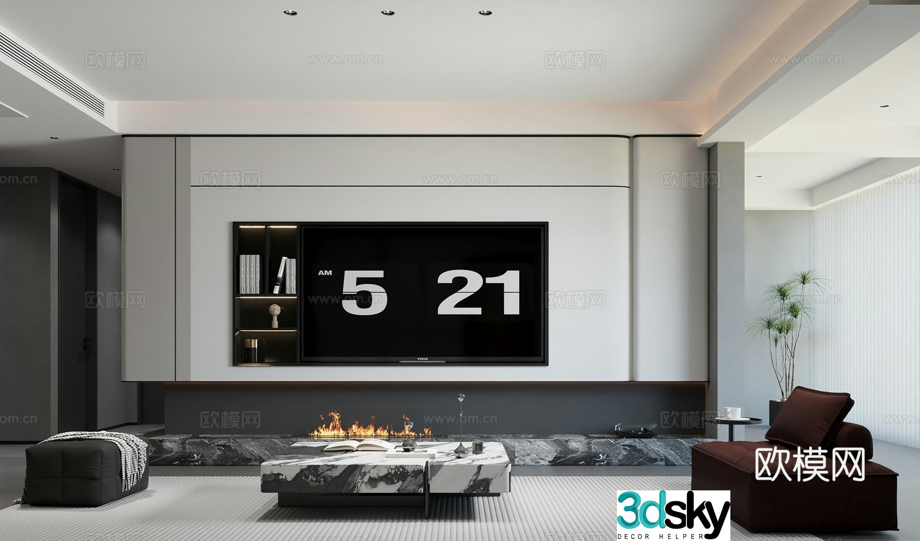 Modern living room 3d model