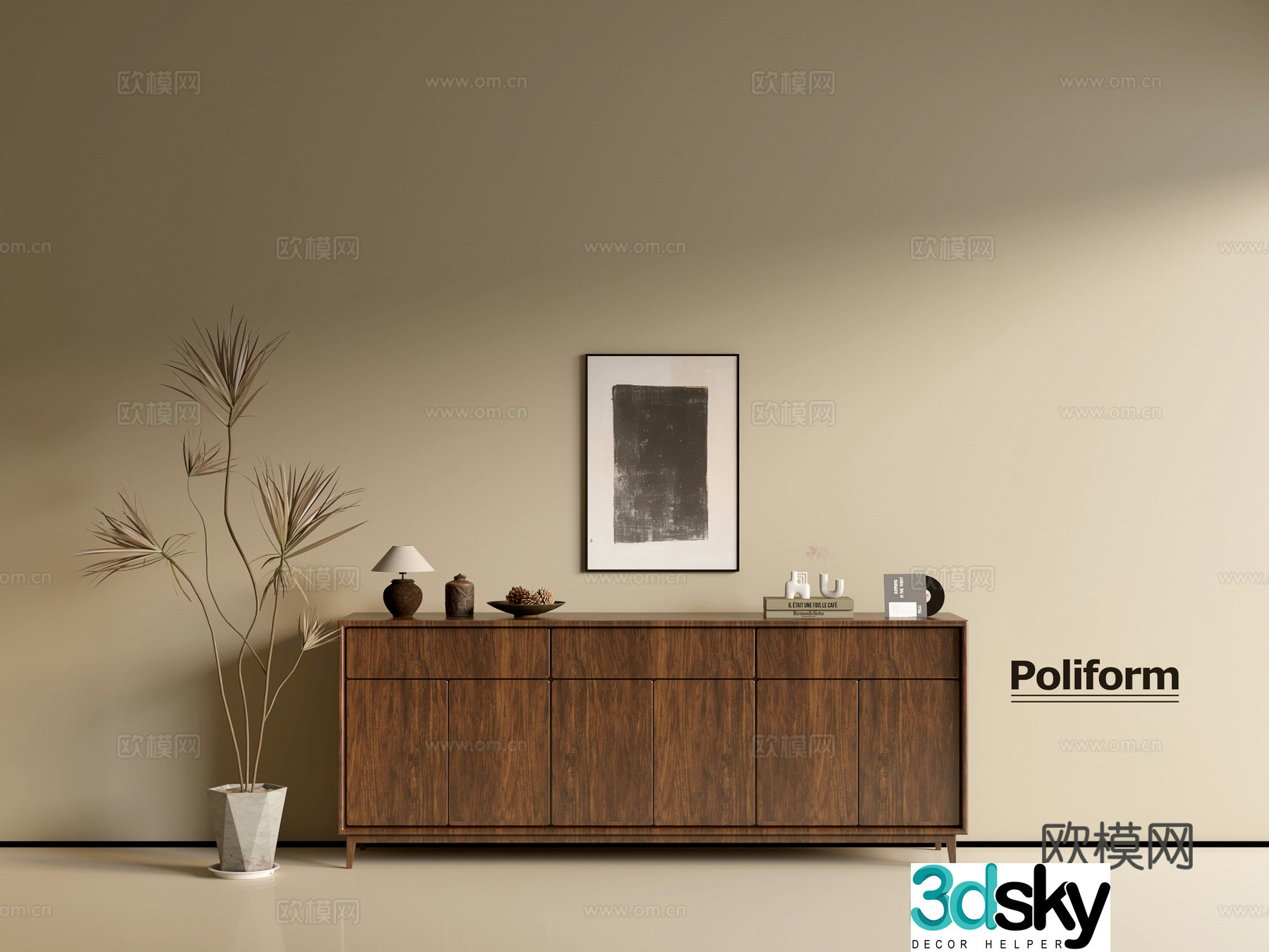 Modern wood grain cabinet ins wind minimalist wind cabinet whole cabinet sideboard balcony cabinet storage 3D model