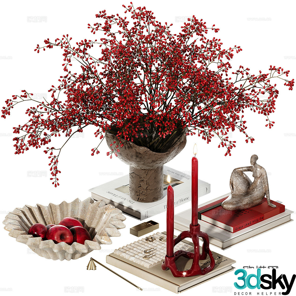 New Chinese light luxury jewelry ornament combination 3D model