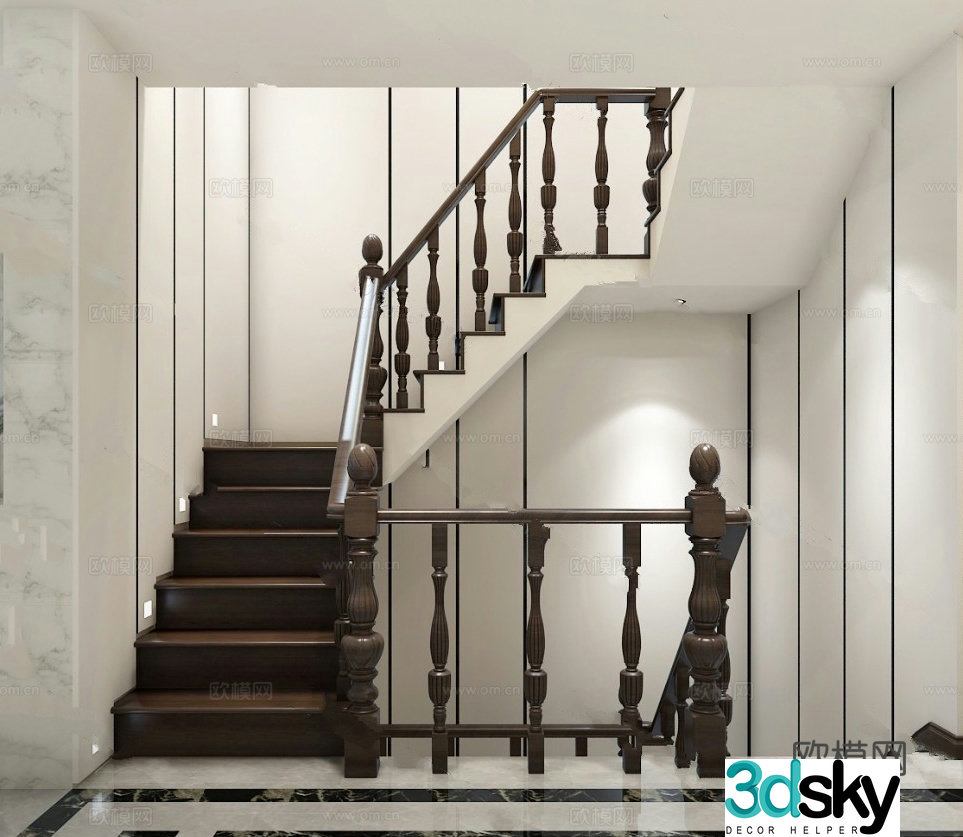 Stair Handrail Model 3D Model