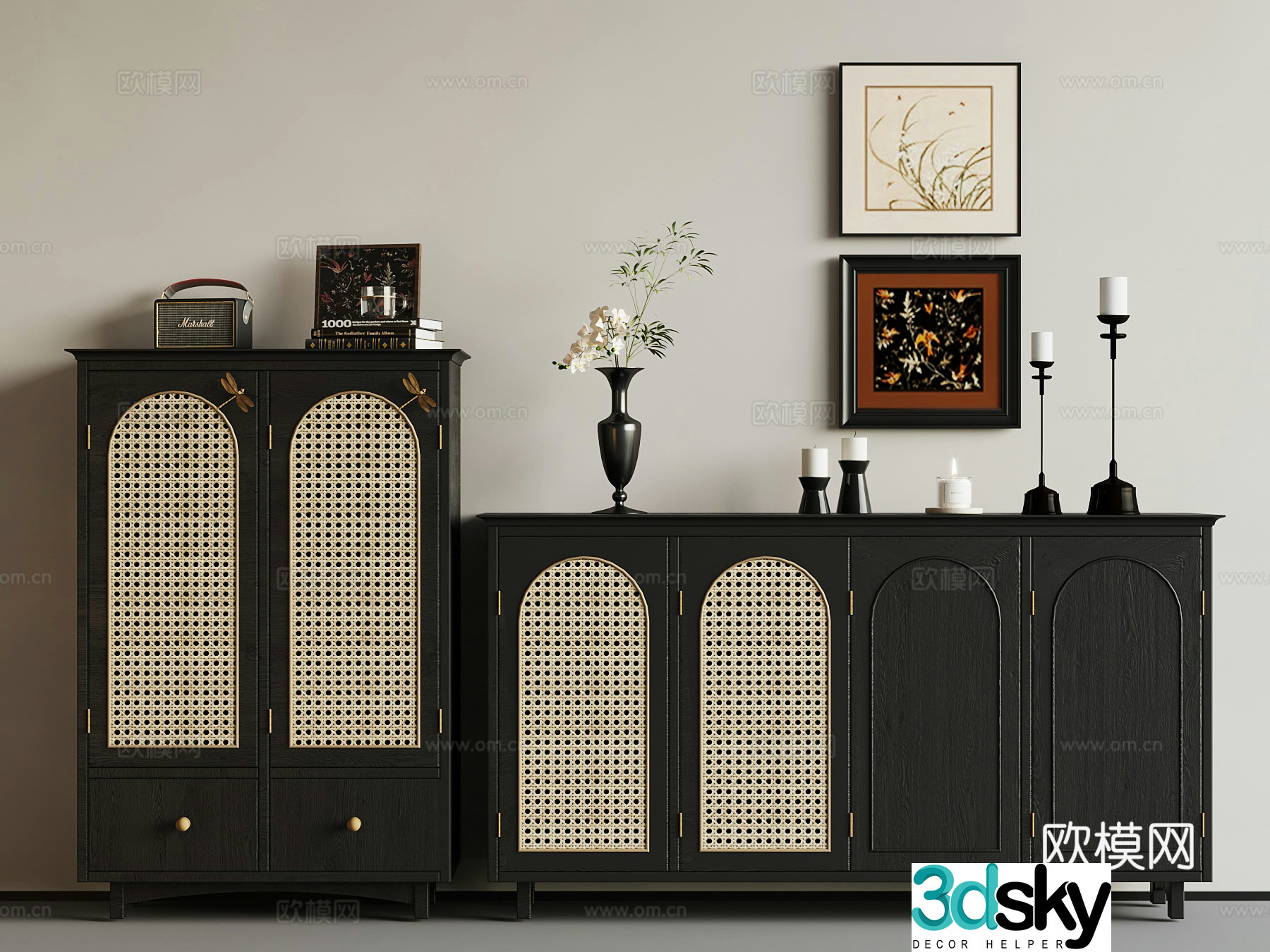 French shoe cabinet 3d model