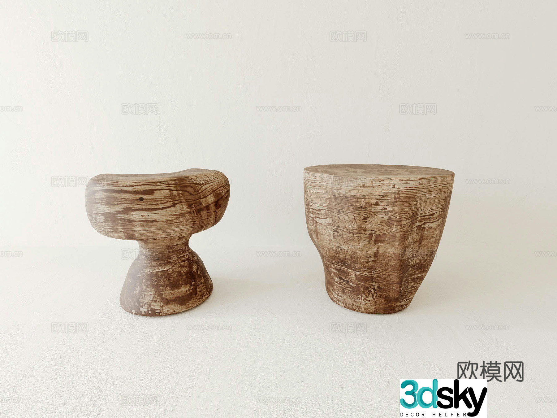 Stool Small stool Solid wood stool 3d model