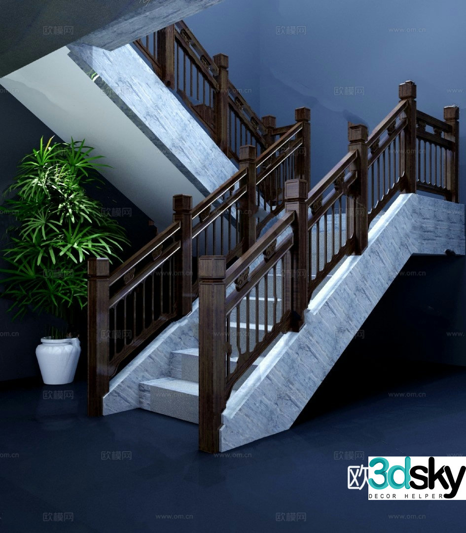 Handrail Stair Model 3D Model