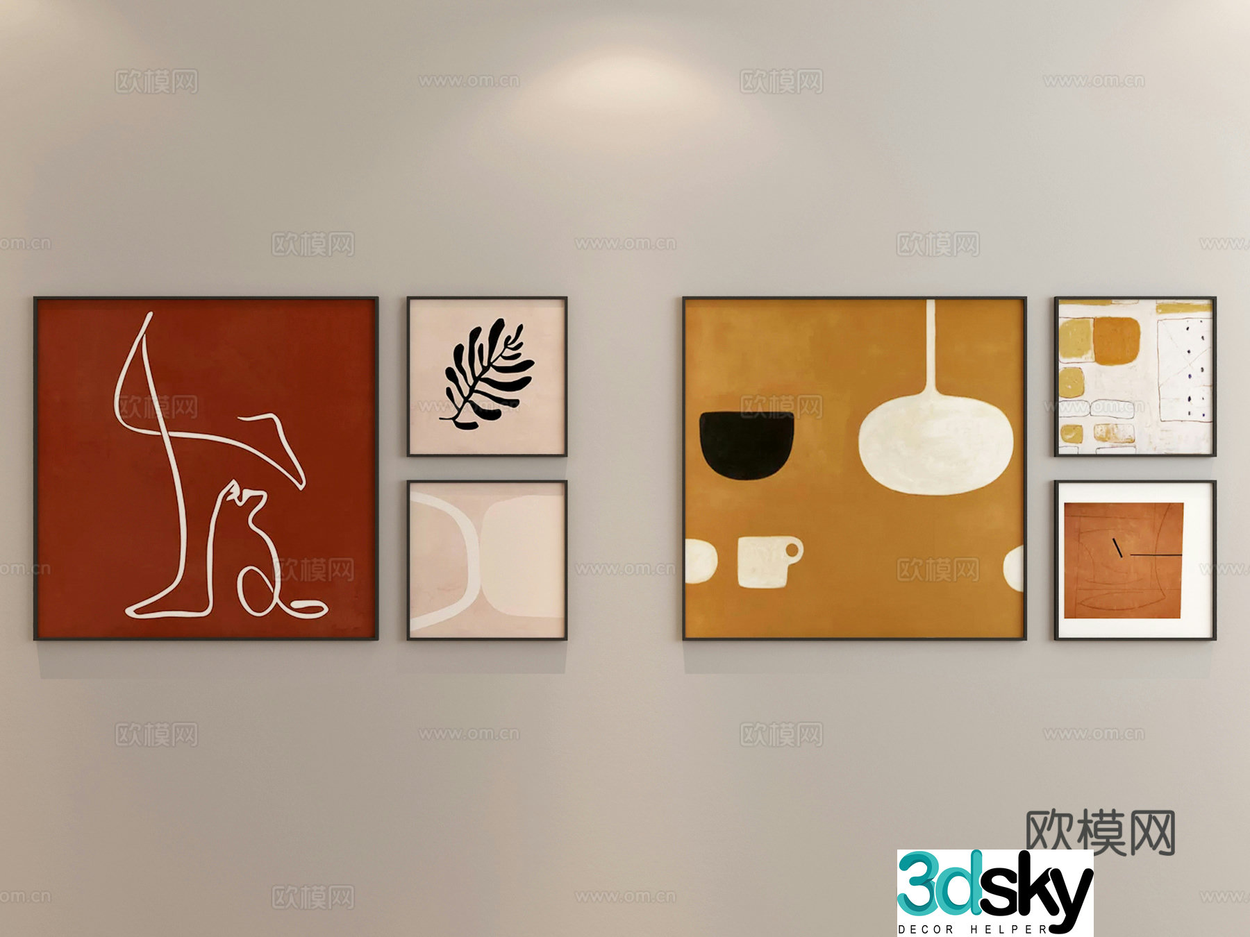 Modern painting Abstract painting Combination painting 3d model