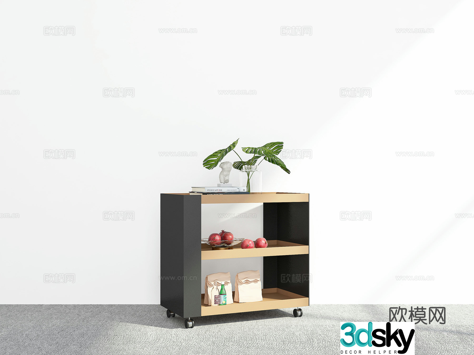 Modern mobile cart 3d model