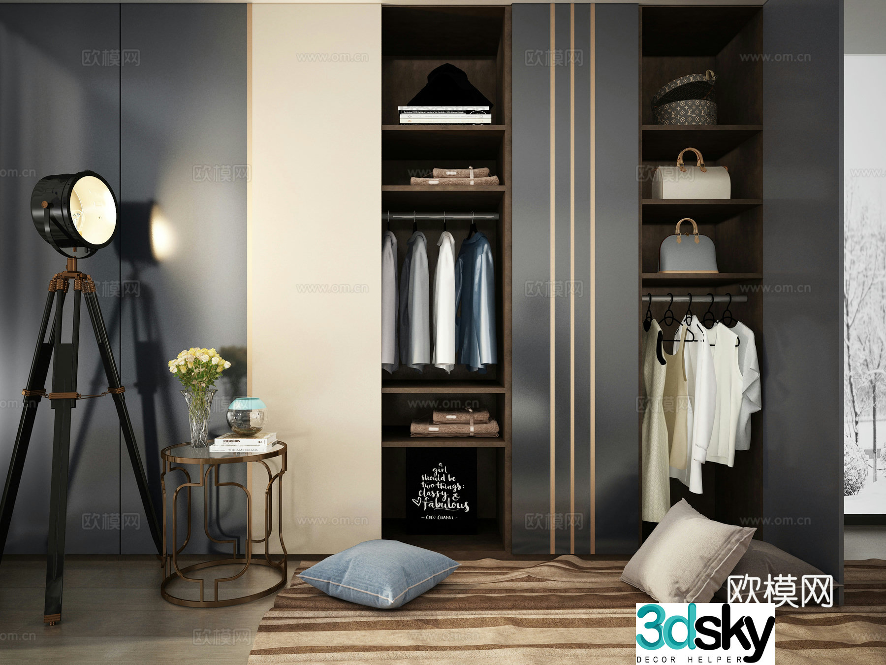 Modern Nordic cloakroom 3d model