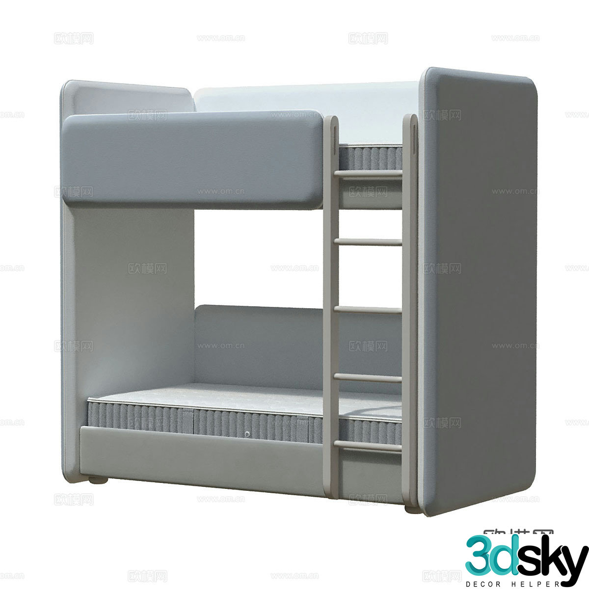 Modern simple bed children’s bed simple bed pillow 3D model
