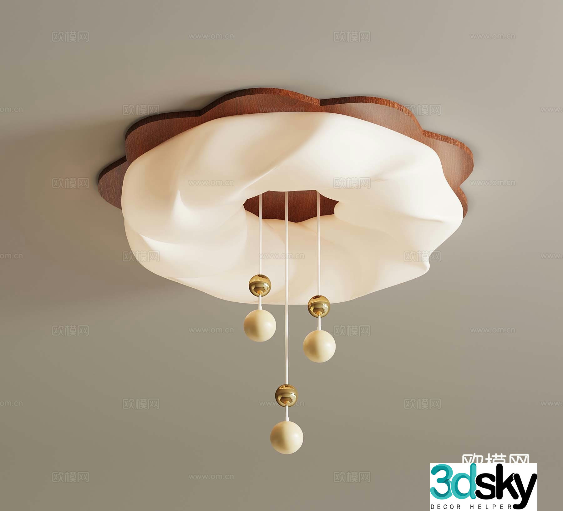 Modern Creamy Ceiling Light Children’s Ceiling Light 3D Model