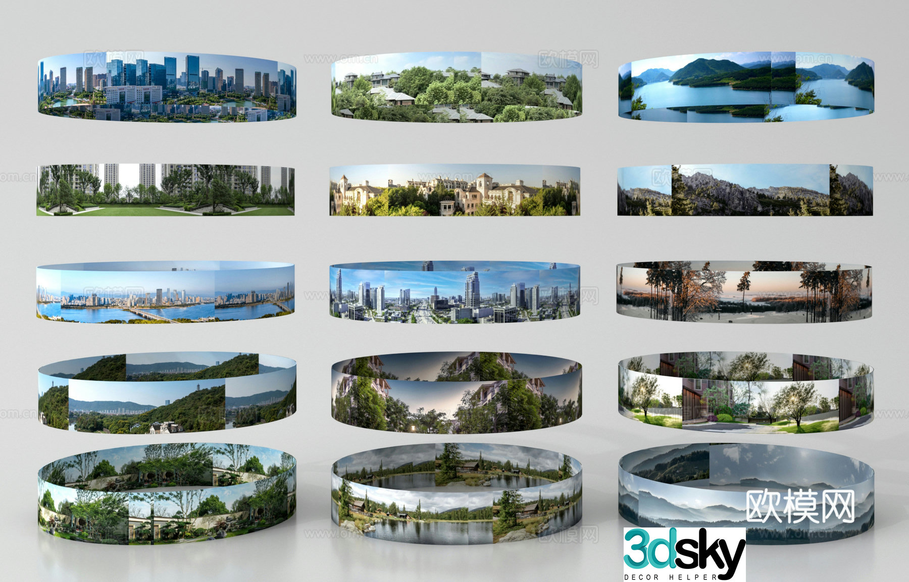 Surround background City background Green plant background Forest exterior 3d model
