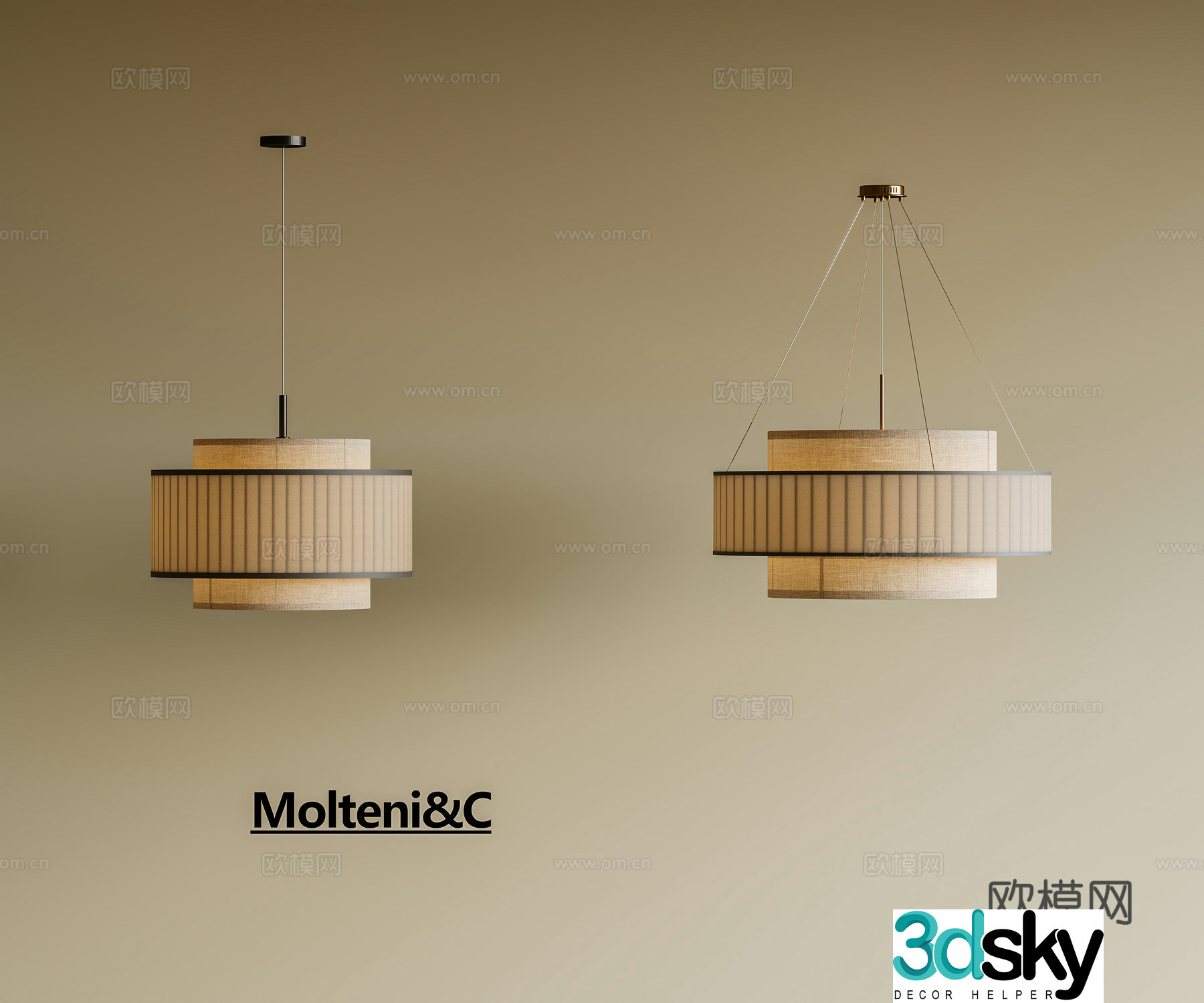 New Chinese style Chinese chandeliers medieval retro chandeliers decorative chandeliers linen fabric chandeliers art 3d model