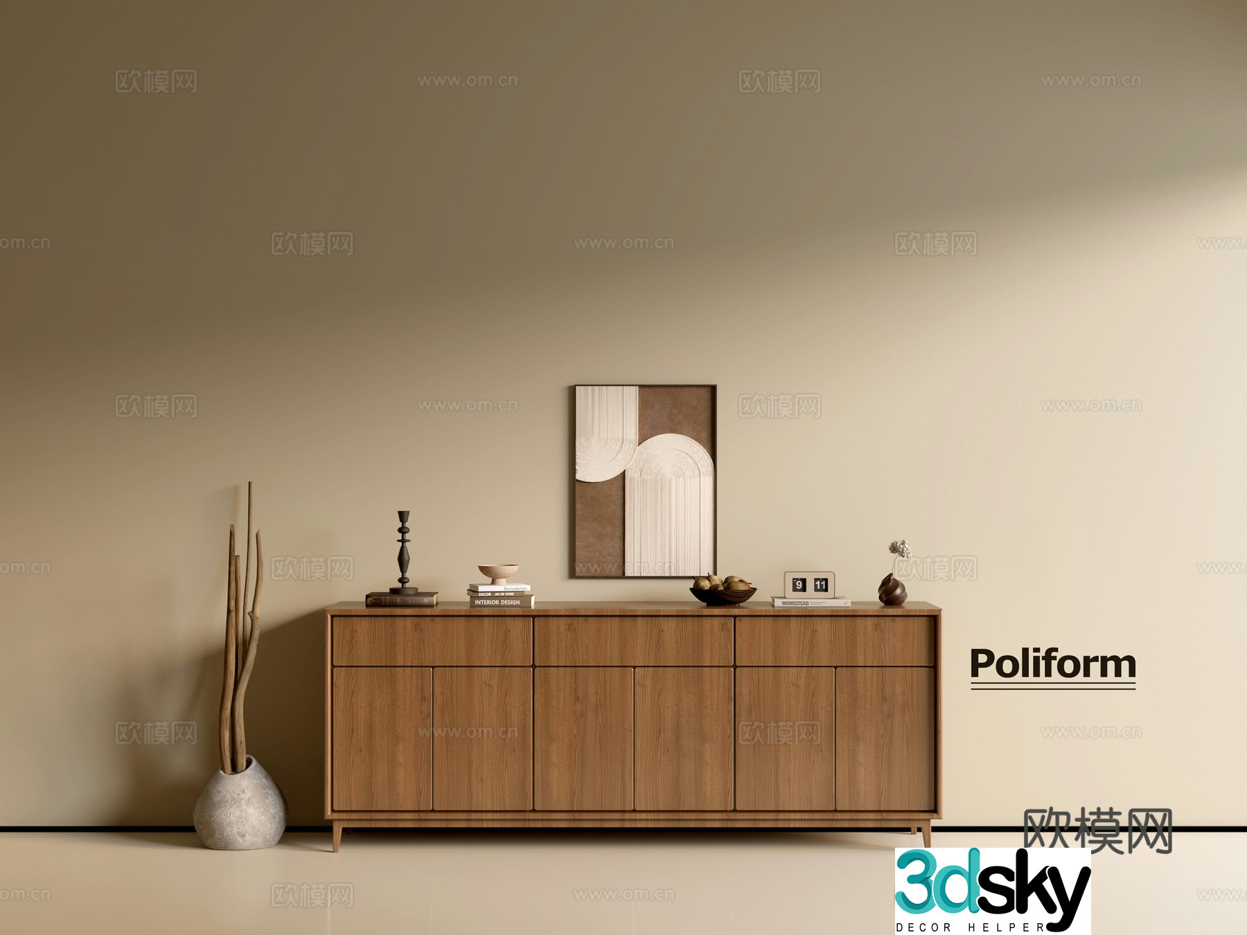 Modern wood grain cabinet ins wind minimalist wind cabinet whole cabinet sideboard balcony cabinet storage 3D model