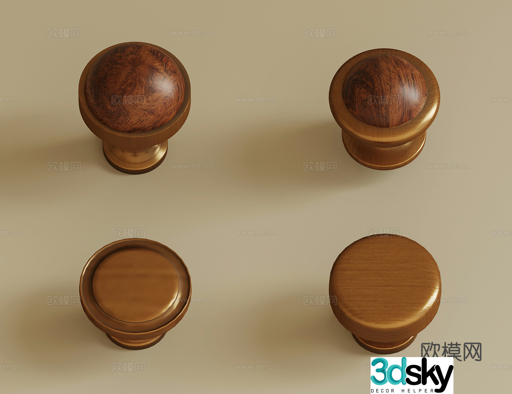 3D model of medieval door panel handle