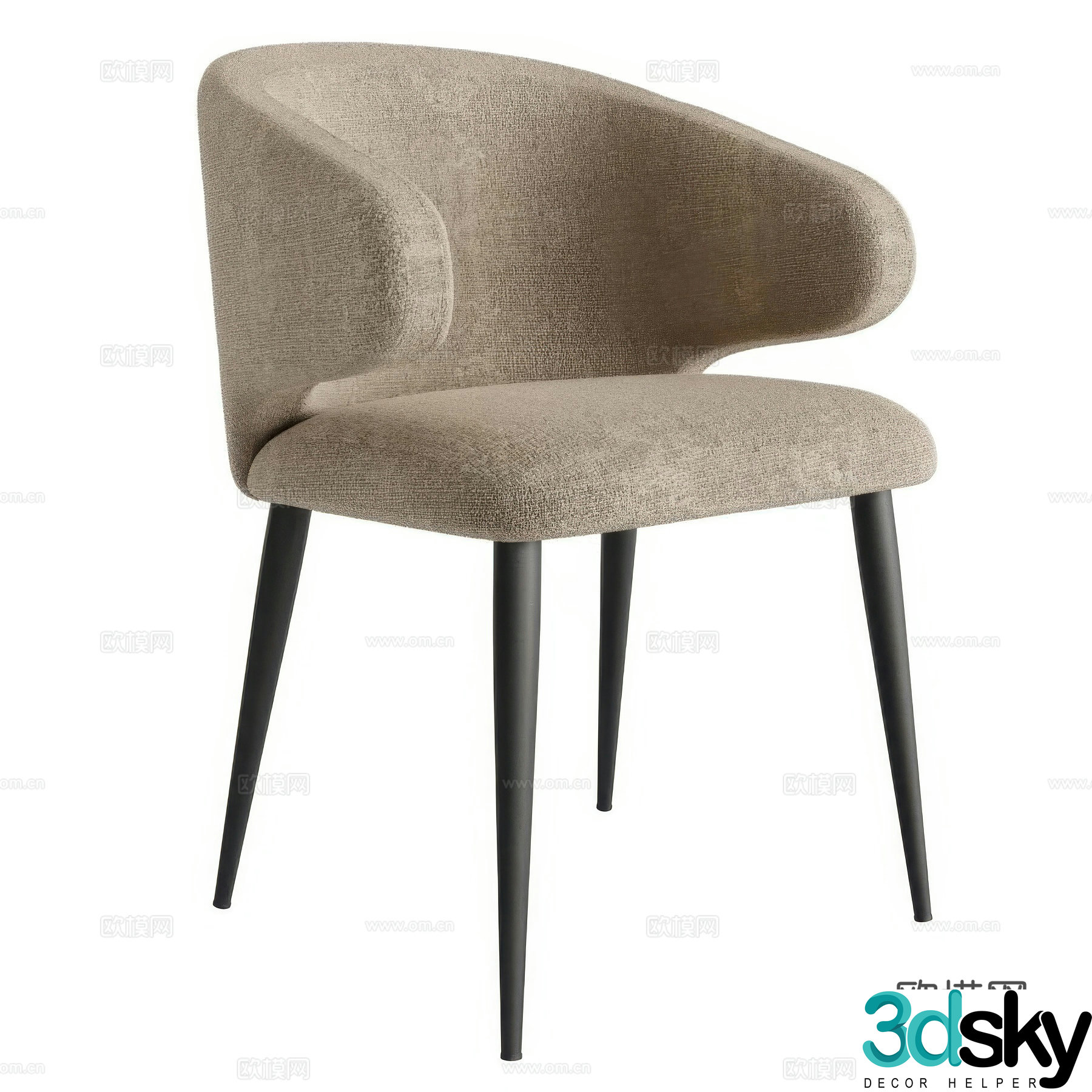 Modern Italian fabric chair 3d model