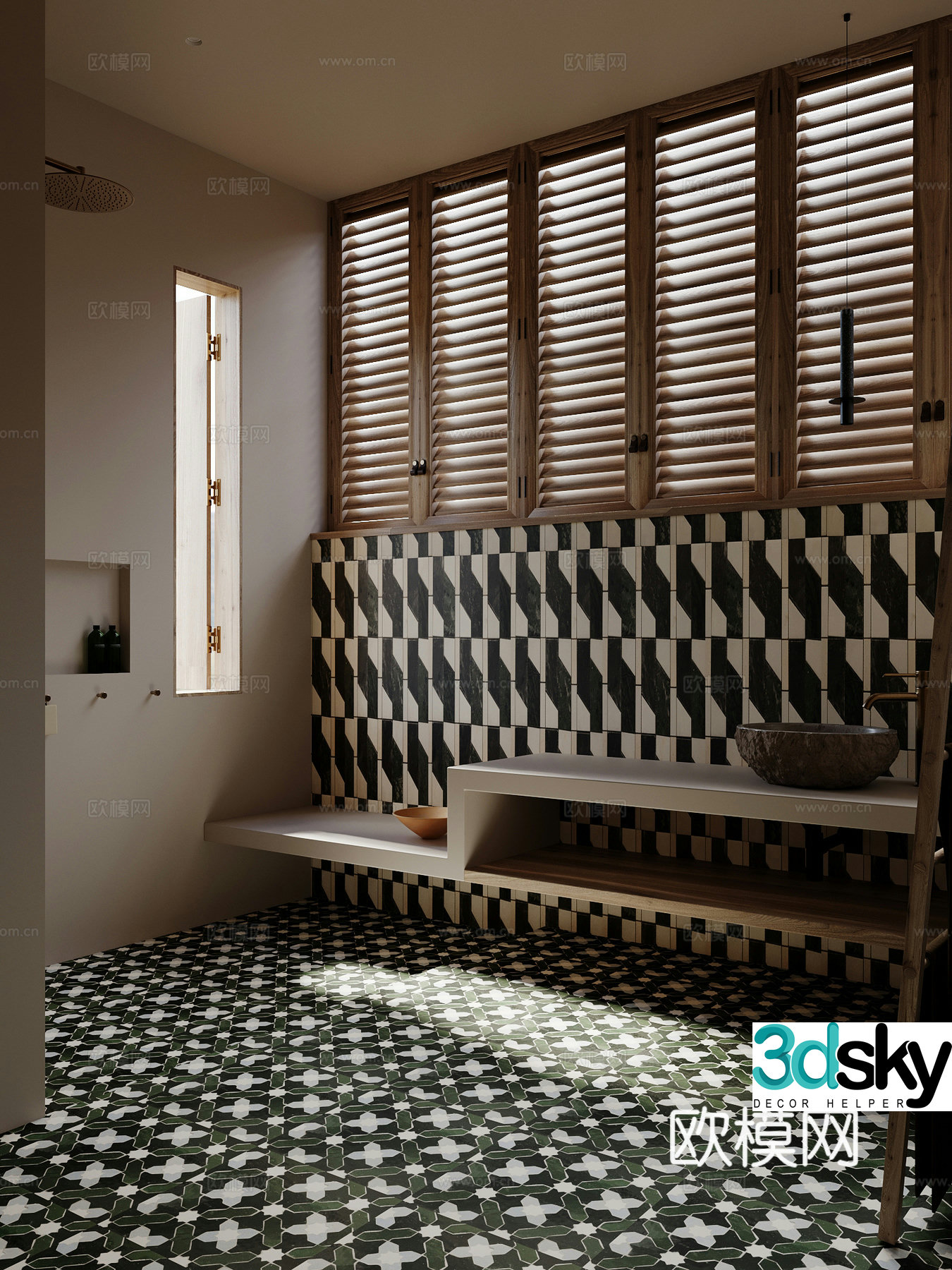 Middle-aged bathroom 3D model