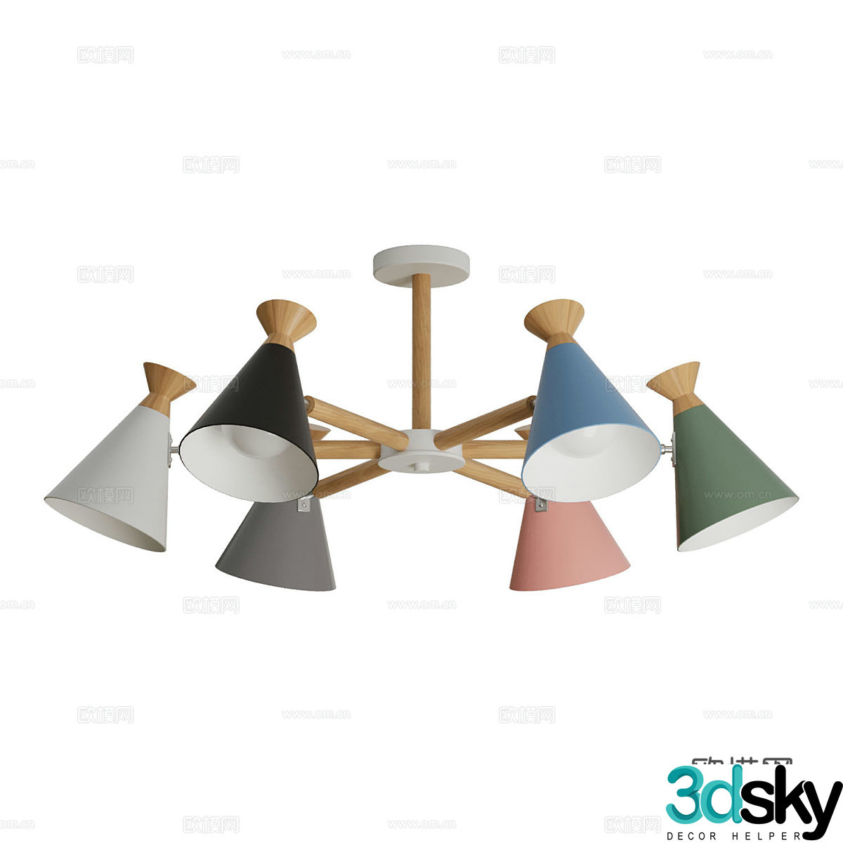 Modern Nordic children’s room chandelier 3d model