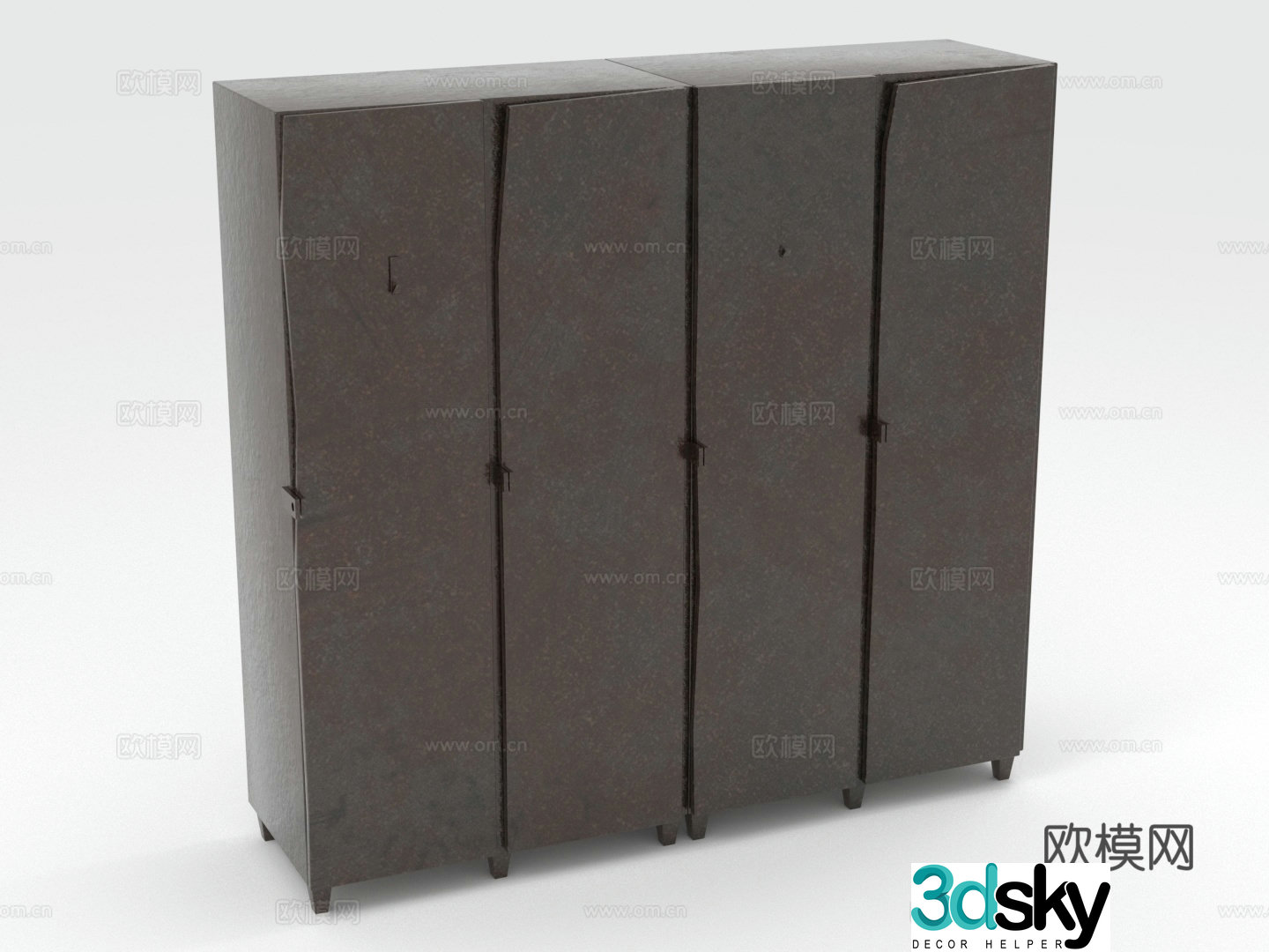 Cabinet Storage Locker Multi-door Cabinet Wardrobe Iron Cabinet 3D Model
