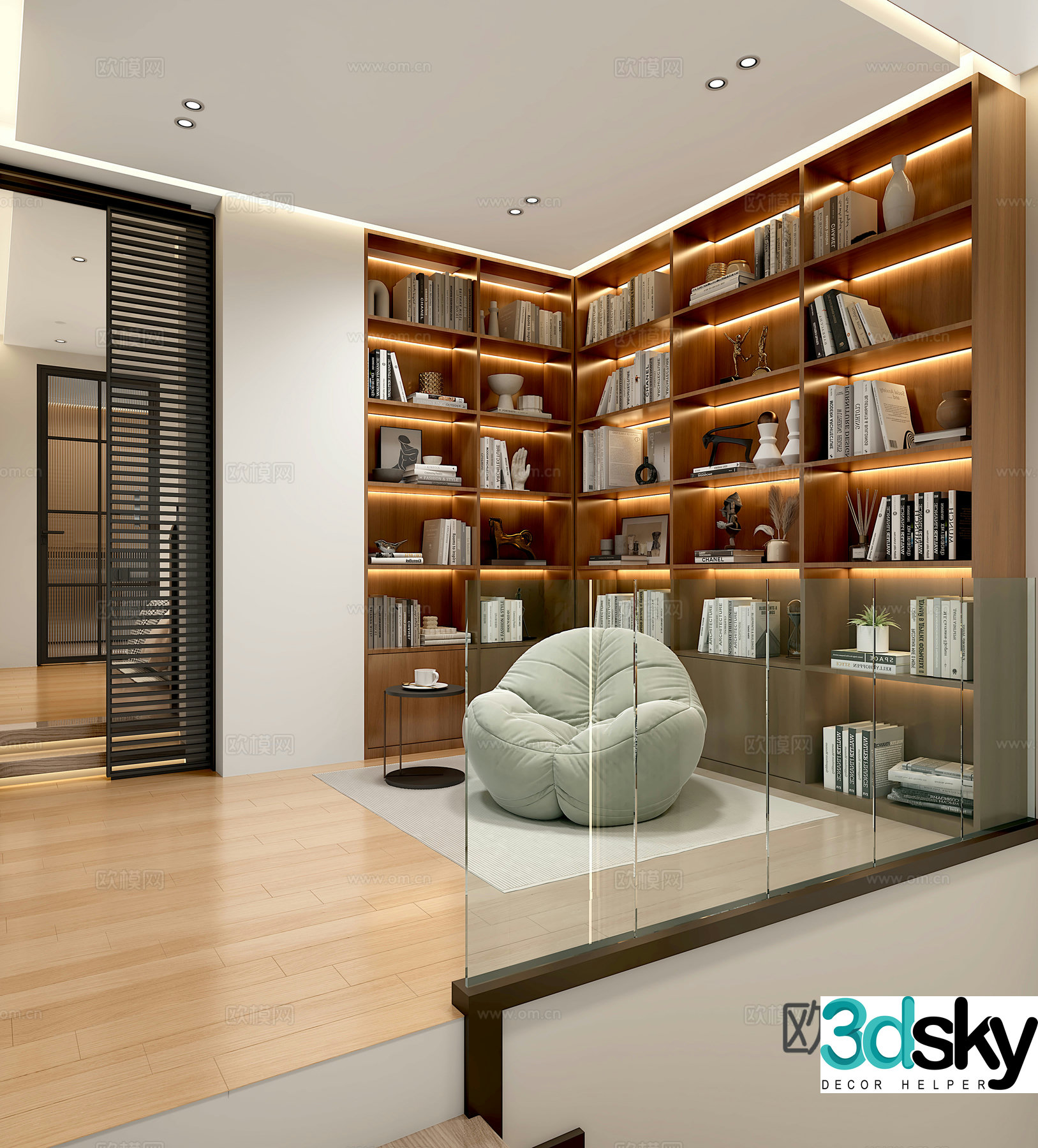 Modern leisure study plus bedroom 3D model