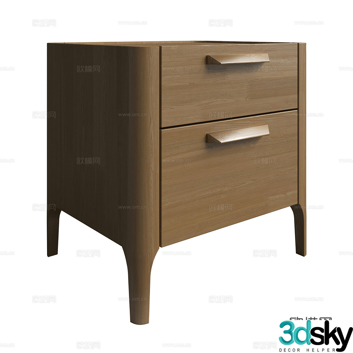 Nordic simple bedside table bedside table simple bedside table wooden bedside table low cabinet 3d model