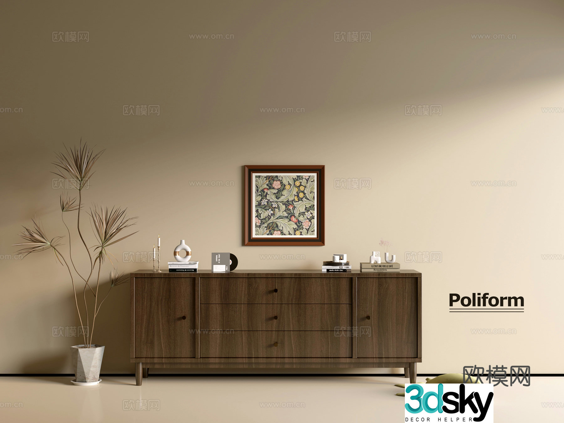 Modern wood grain cabinet ins wind minimalist wind cabinet whole cabinet sideboard balcony cabinet storage 3D model