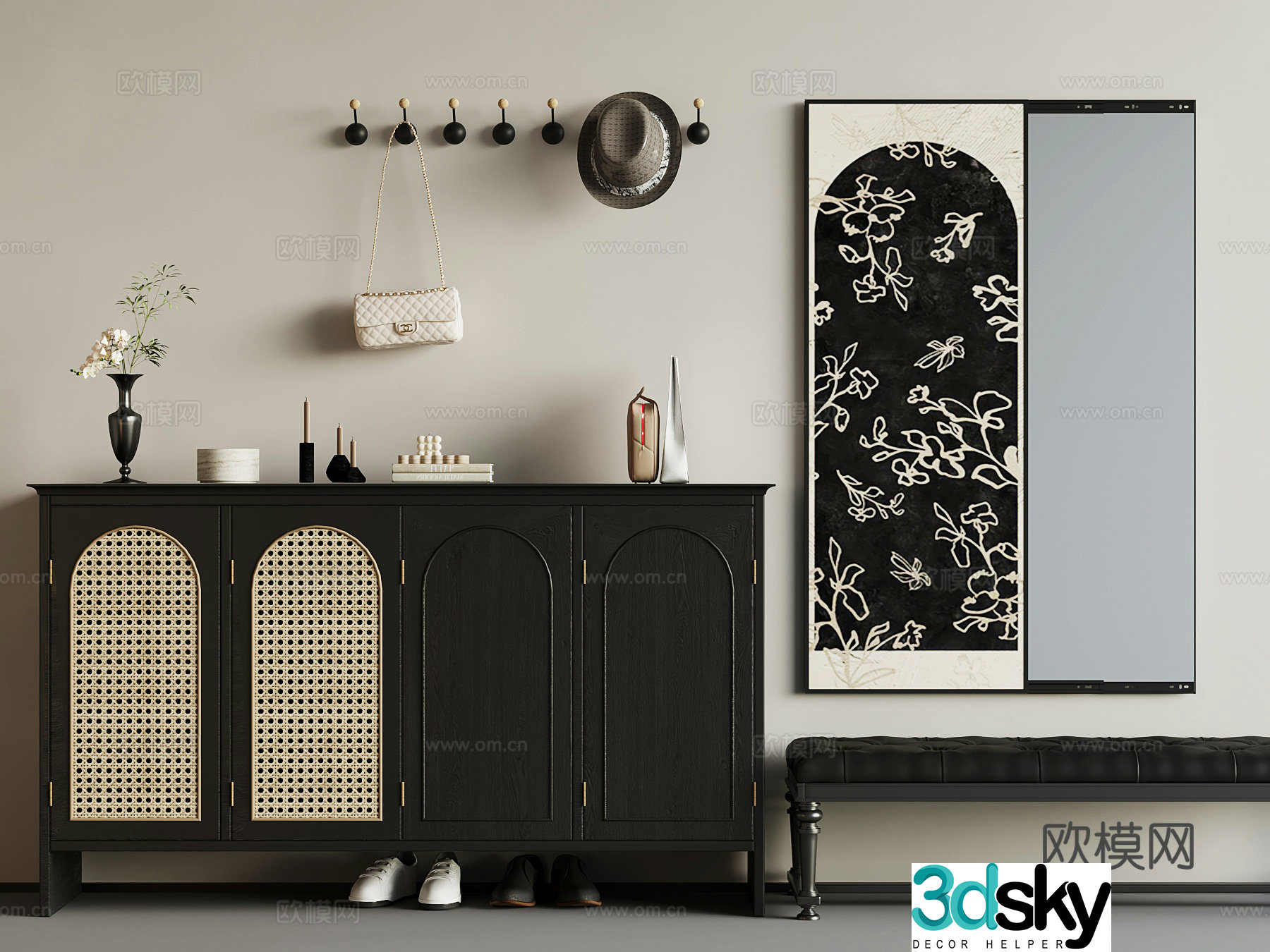 French shoe cabinet 3d model