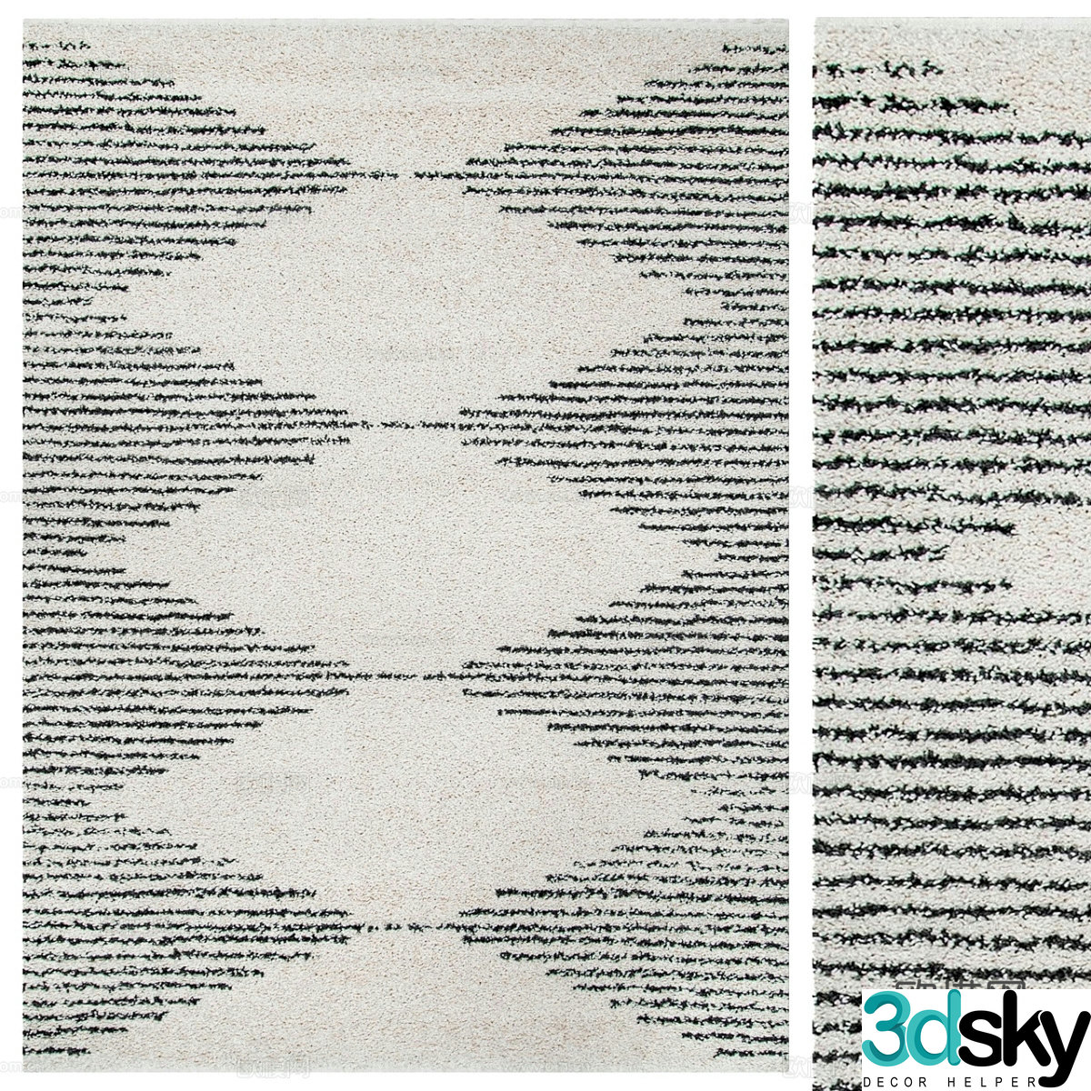 Modern Nordic art carpet 3d model