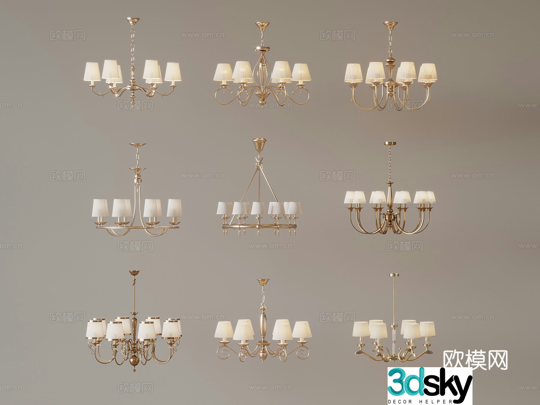 French chandeliers 3d model