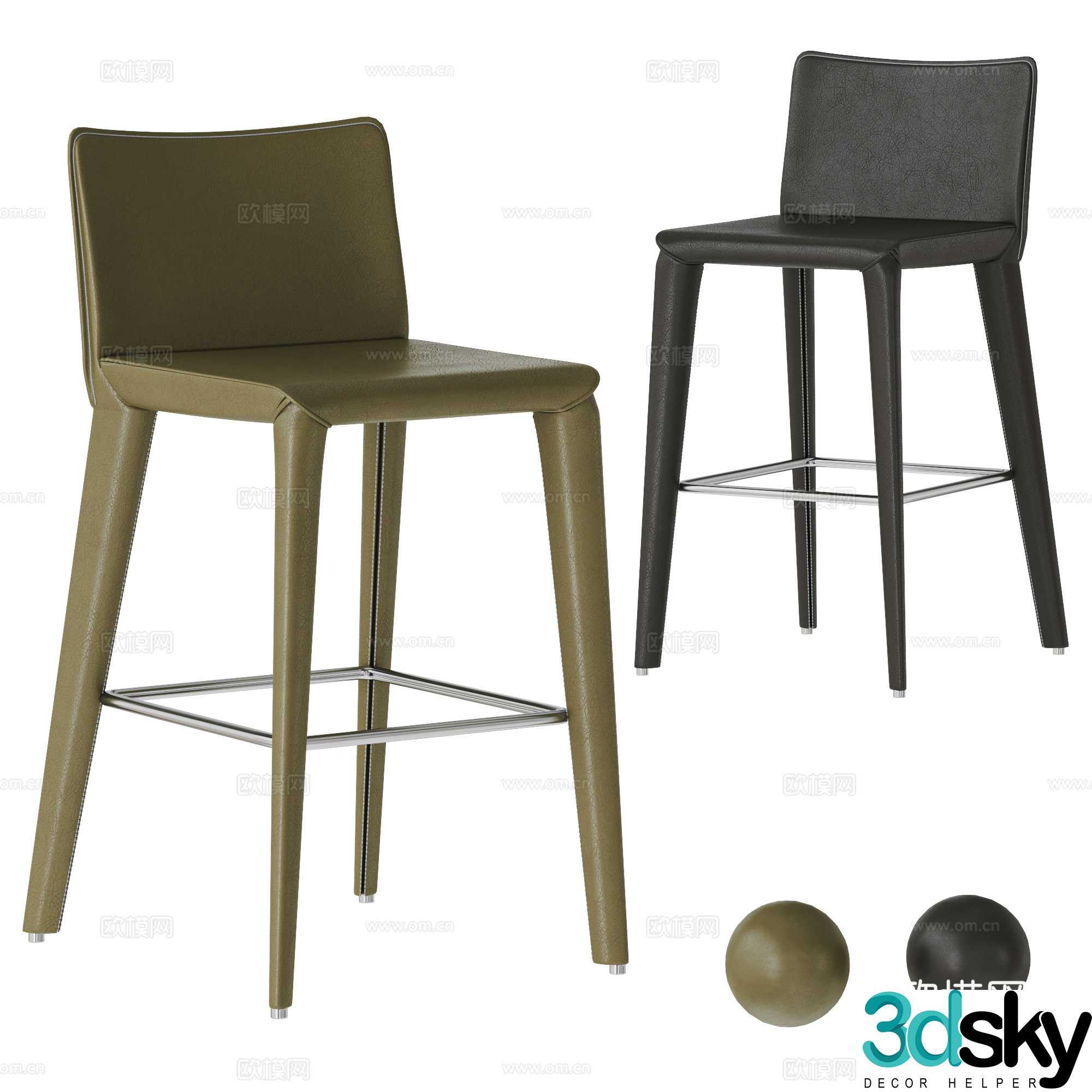 POLIFORM modern bar chair combination leather bar chair bar chair saddle bar chair 3d model