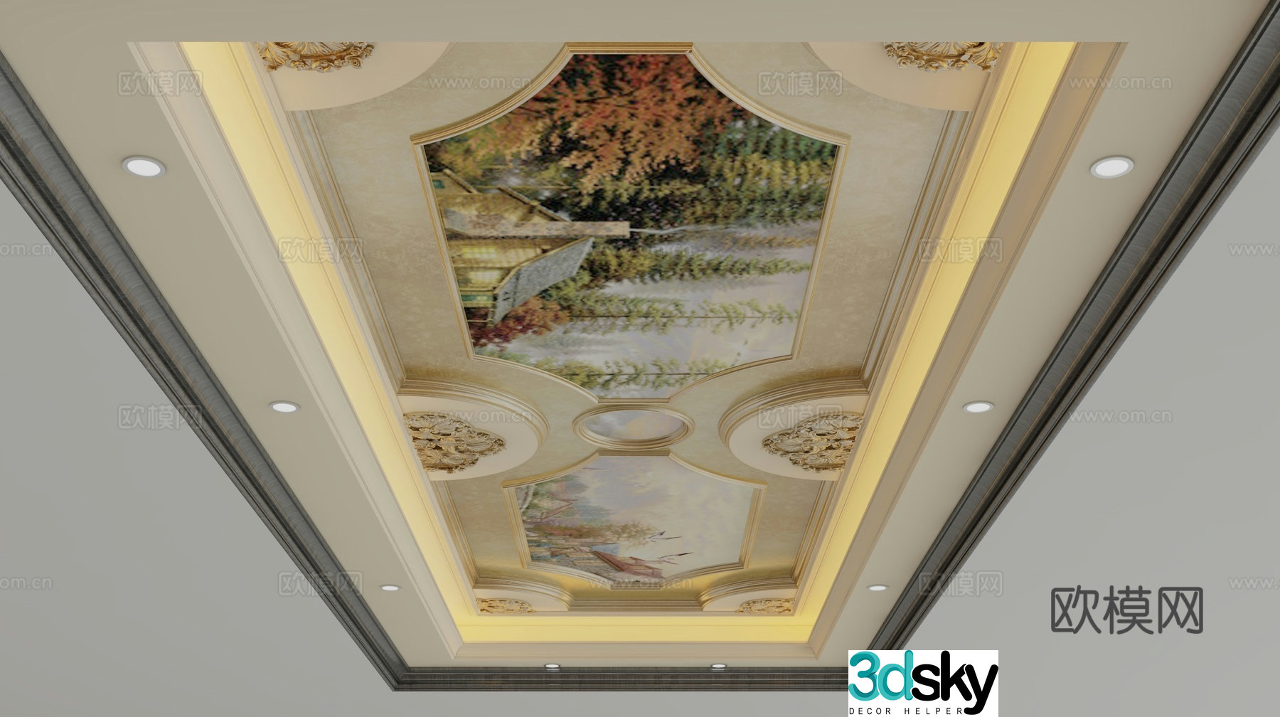European style ceiling 3D model