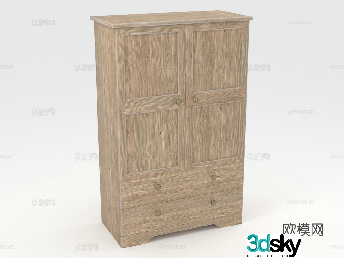 Cabinet Wooden Cabinet Storage Cabinet Wardrobe Chest of Drawer 3D Model