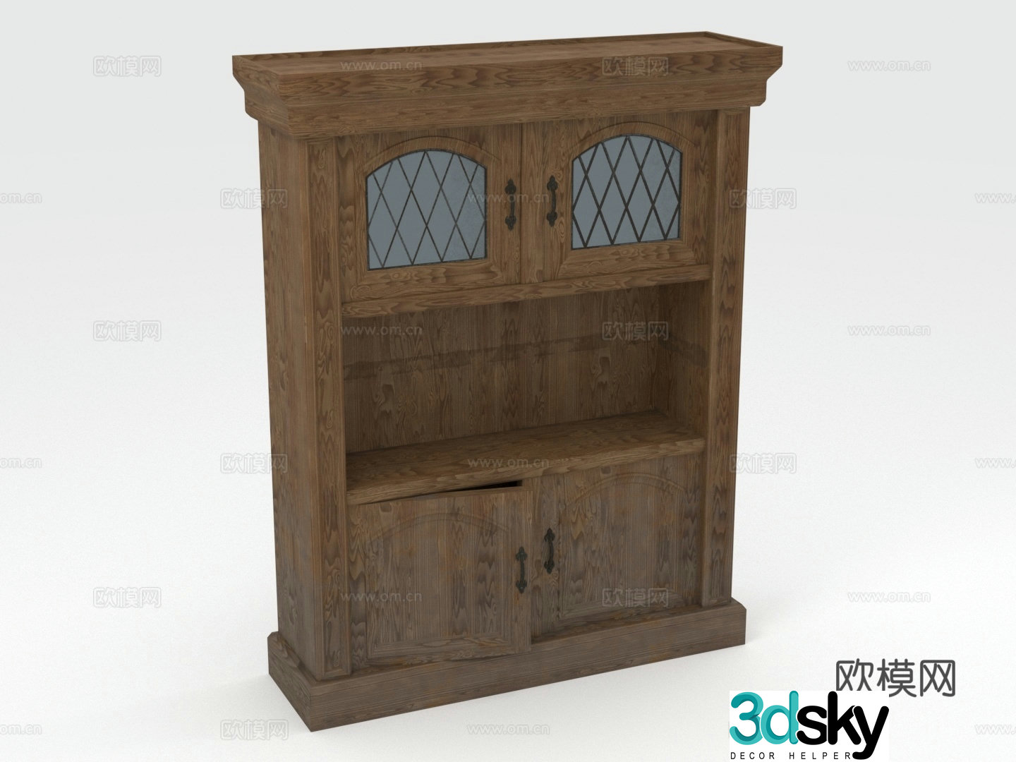 Wooden cabinet cabinet display cabinet bookcase cabinet 3d model
