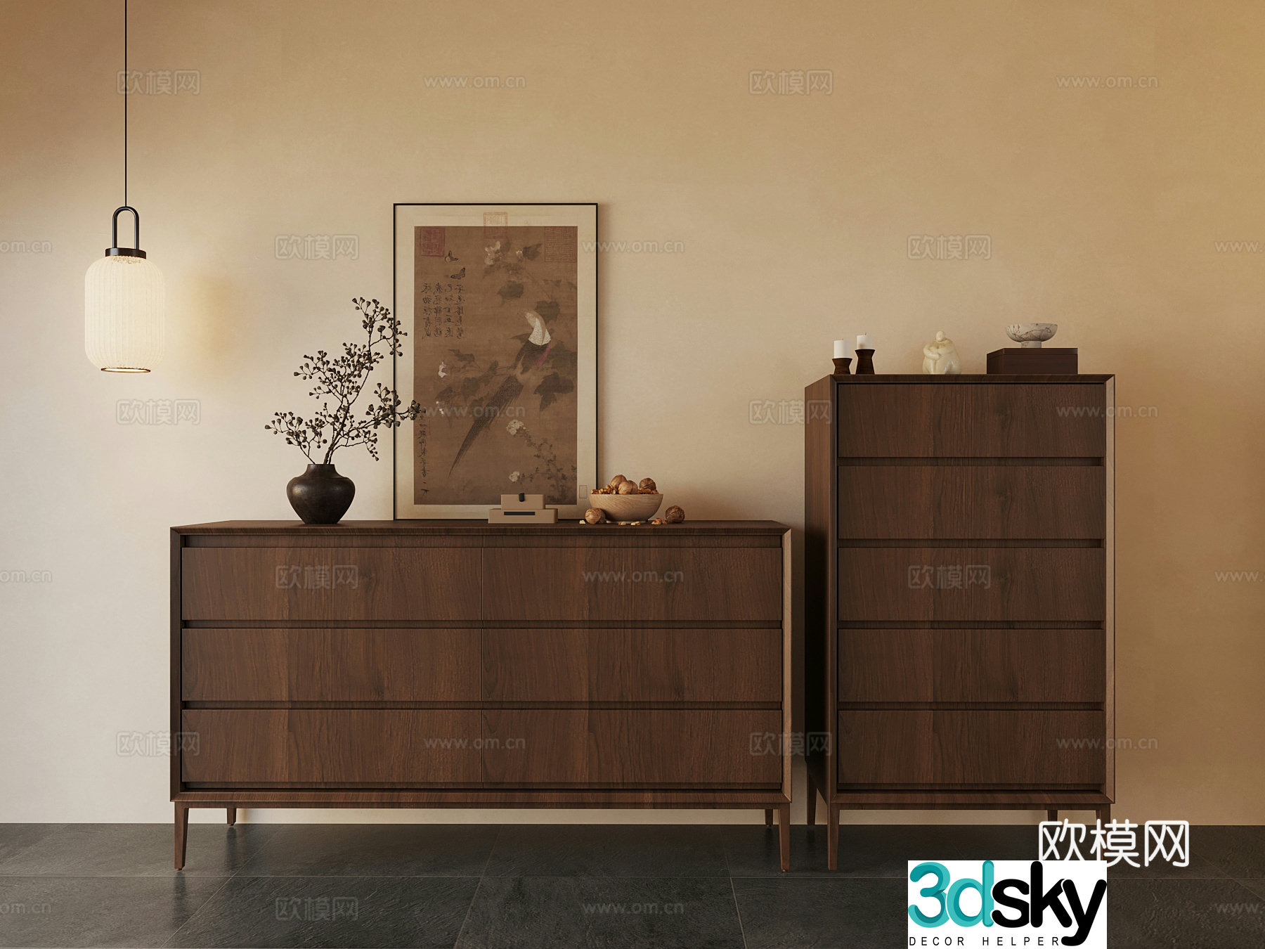 New Chinese shoe cabinet 3D model