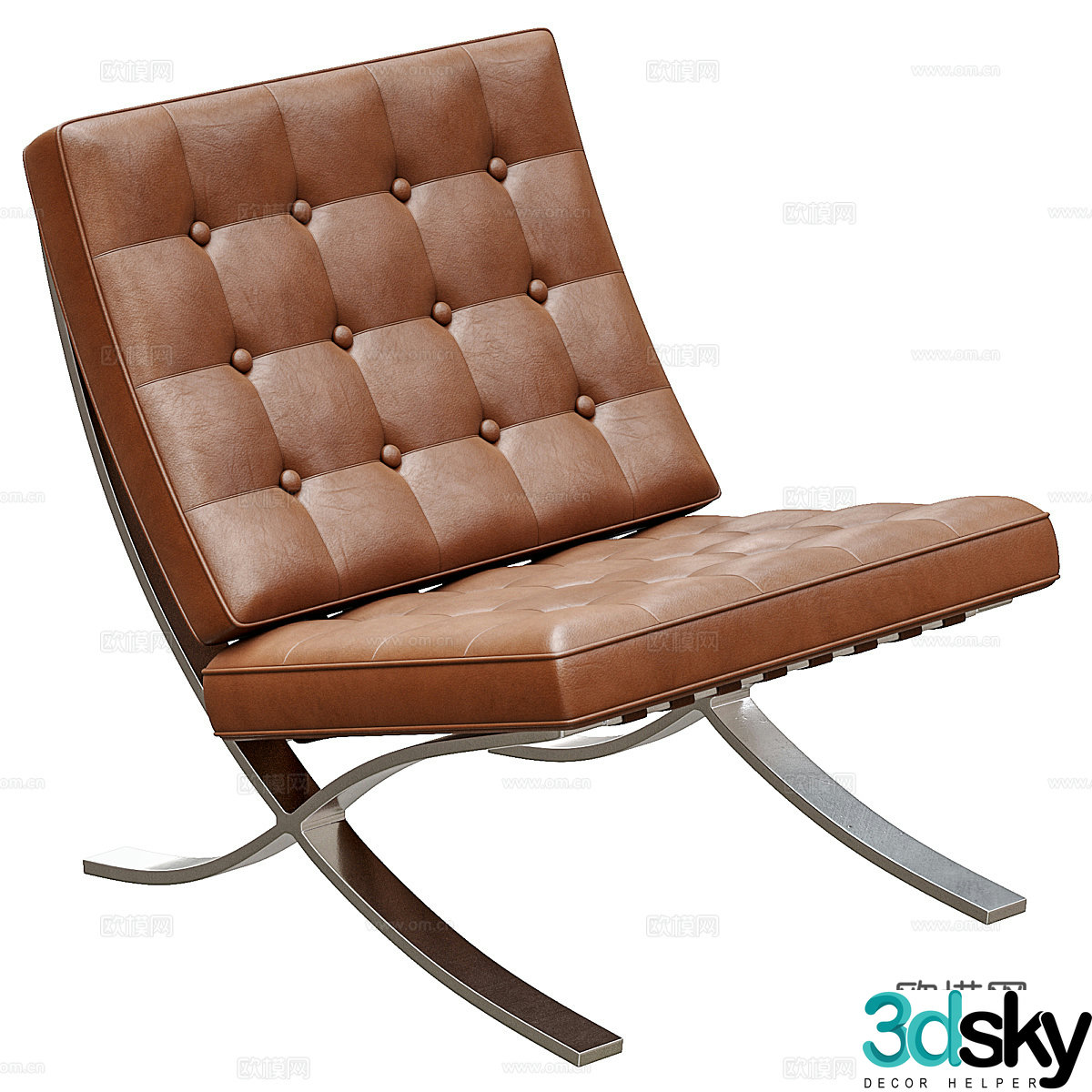 Modern Italian leather lounge chair 3d model
