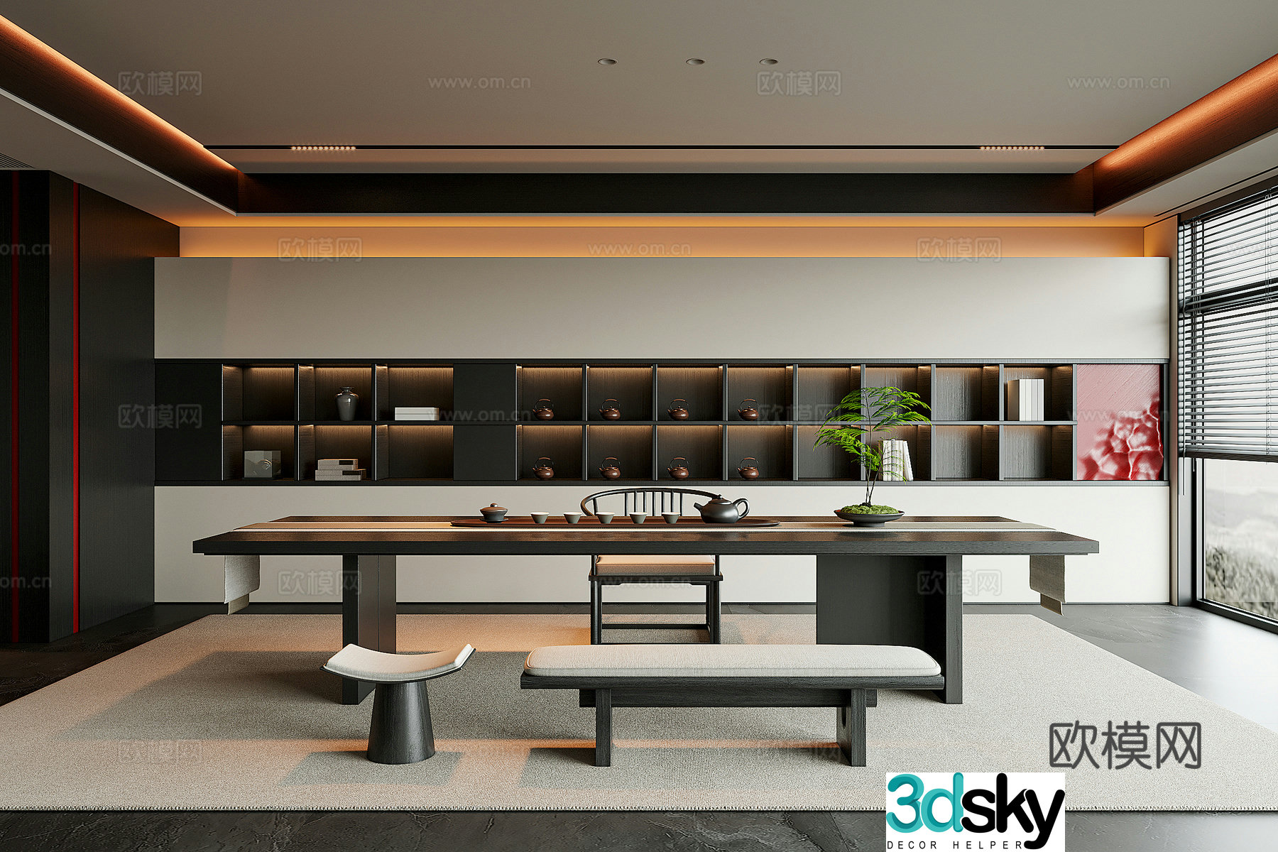 Modern tea room 3d model
