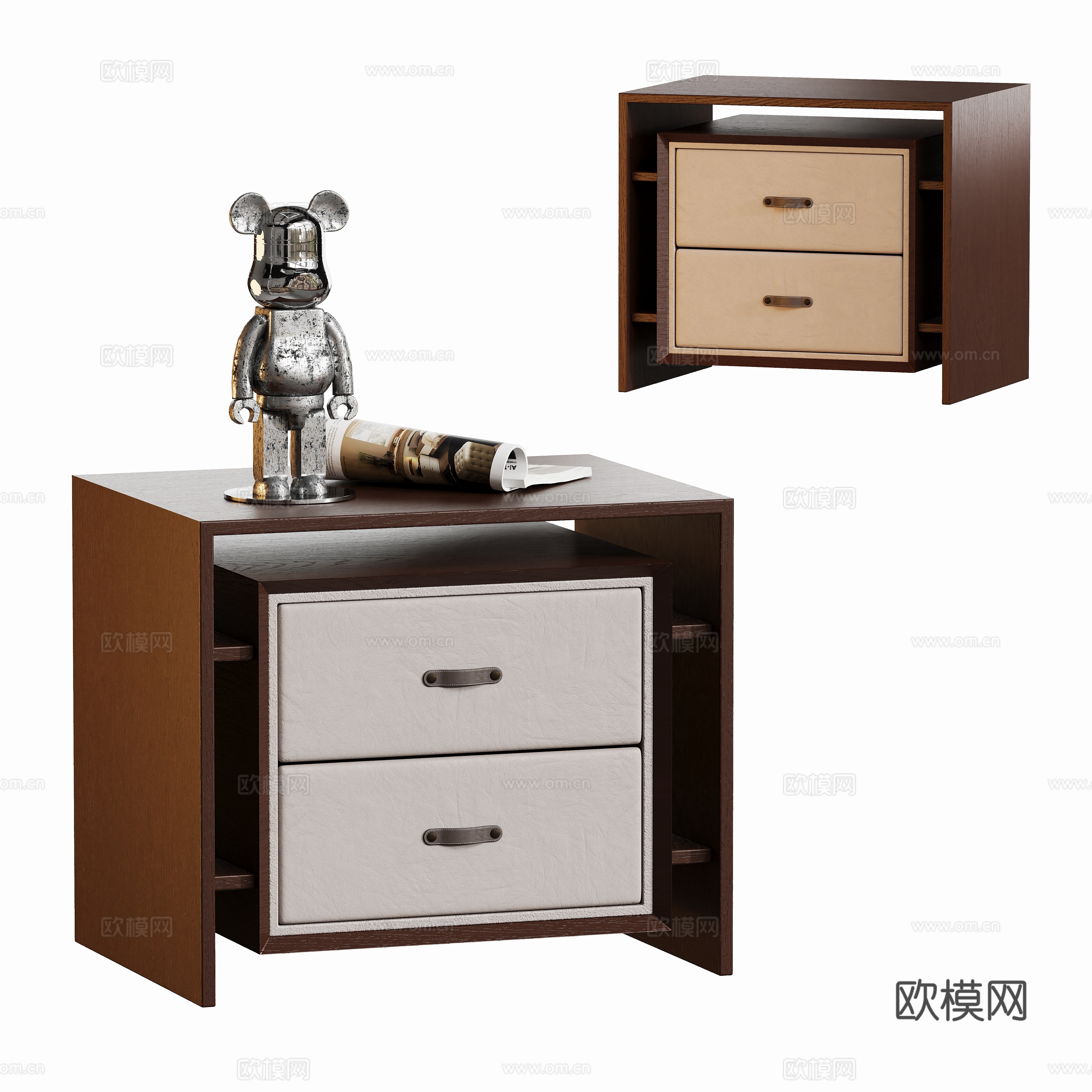 Modern medieval bedside table 3d model