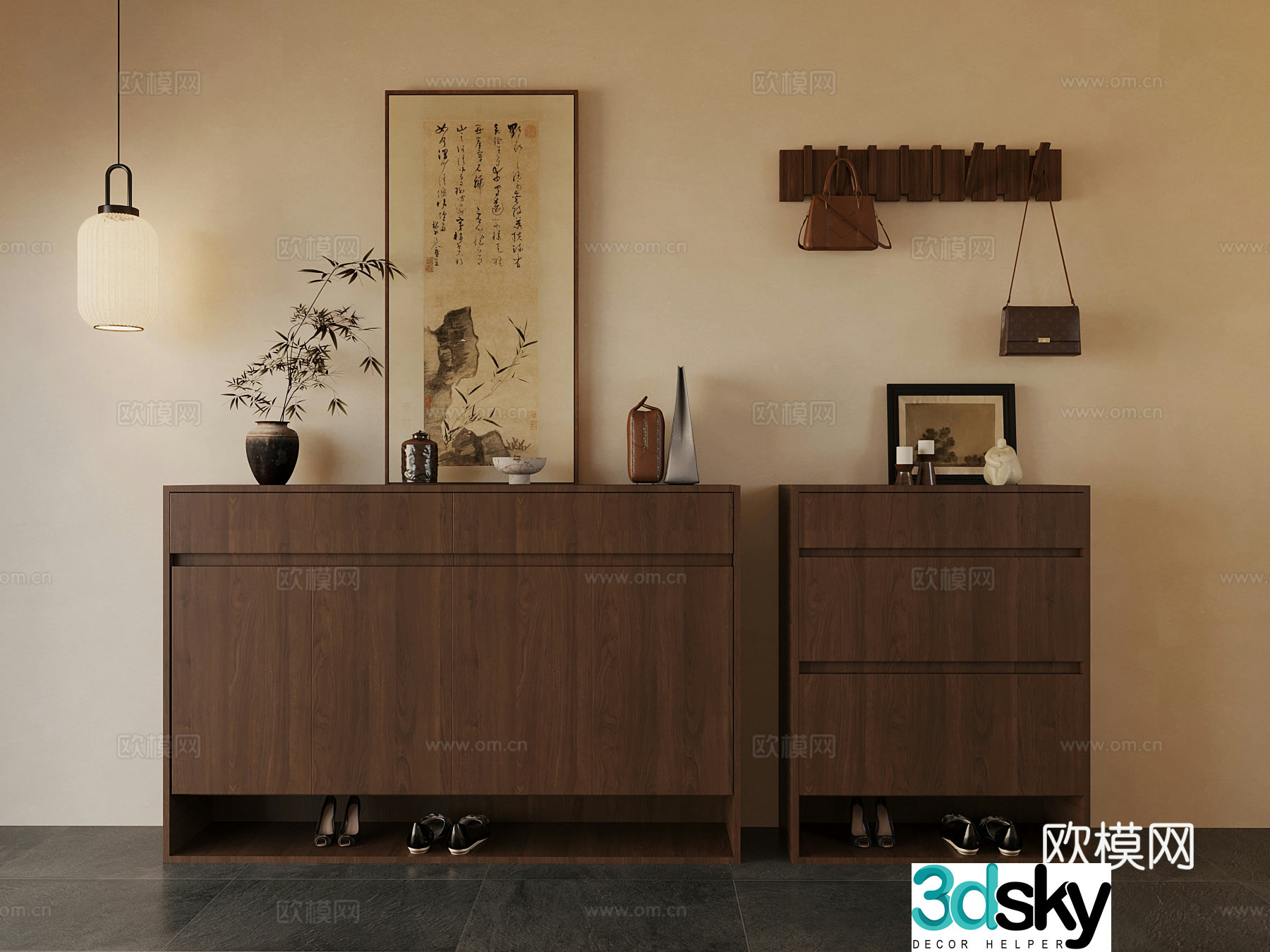 New Chinese shoe cabinet 3D model