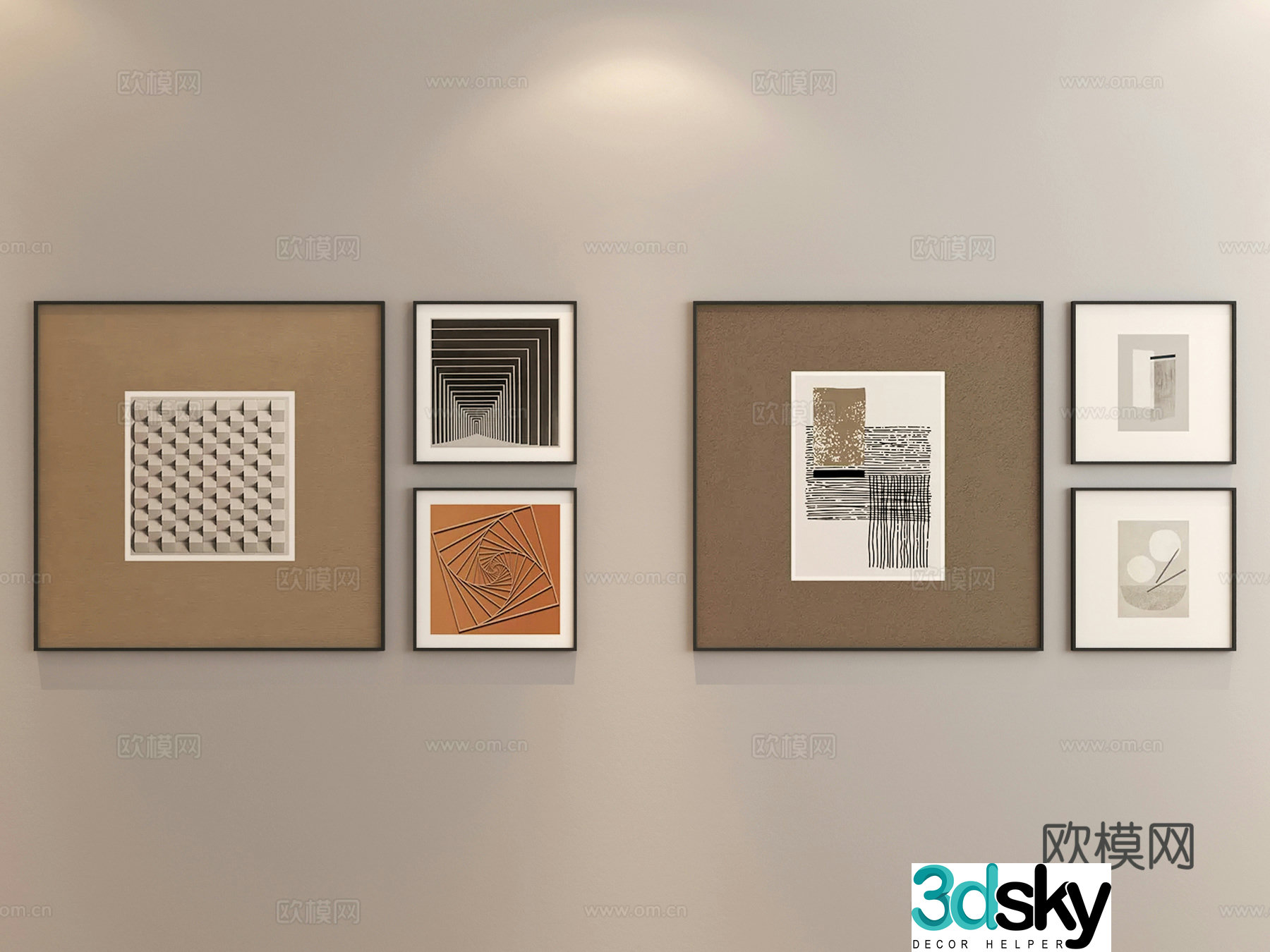 Modern painting Abstract painting Combination painting 3d model