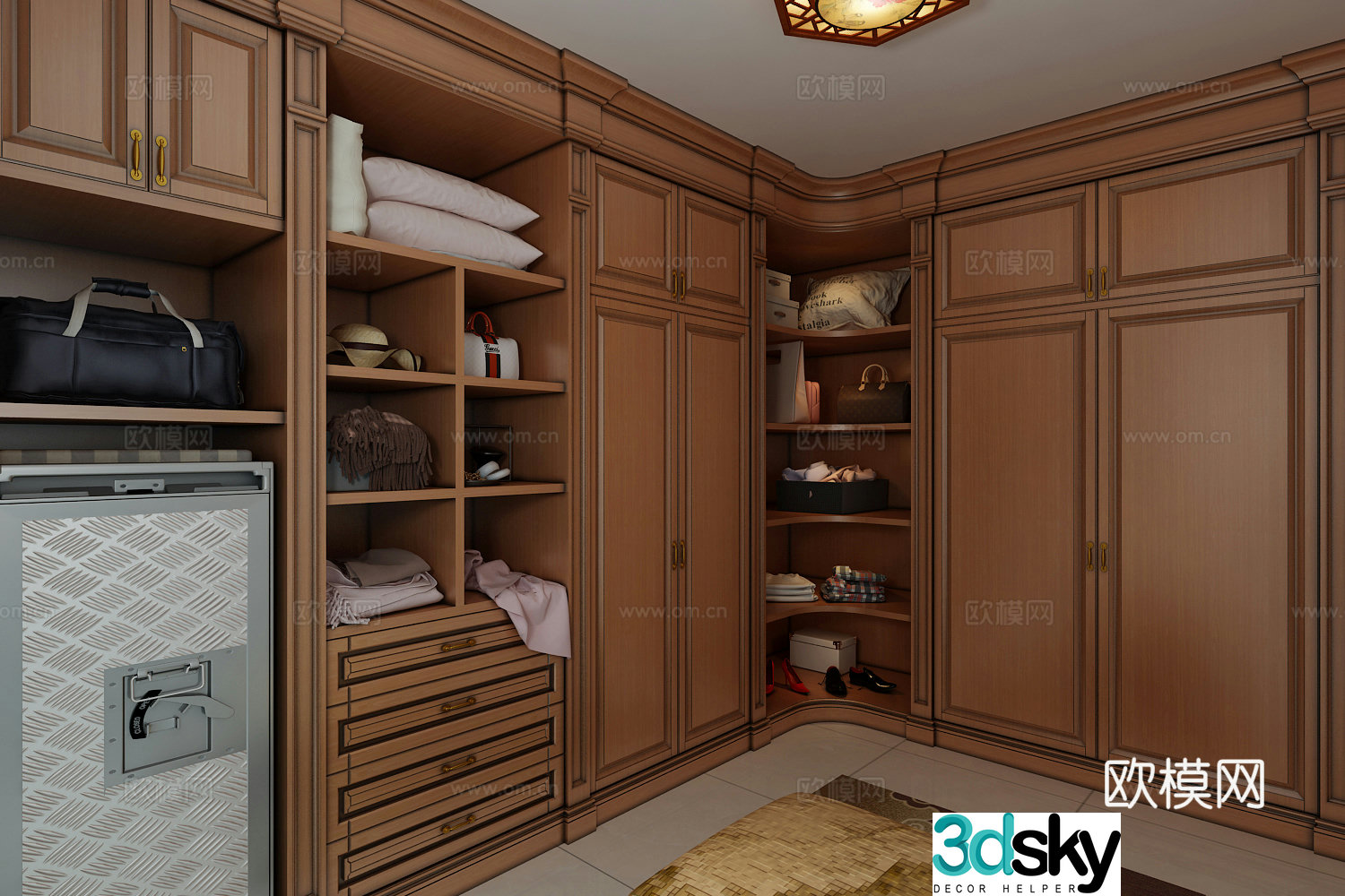 European style cloakroom safe 3d model